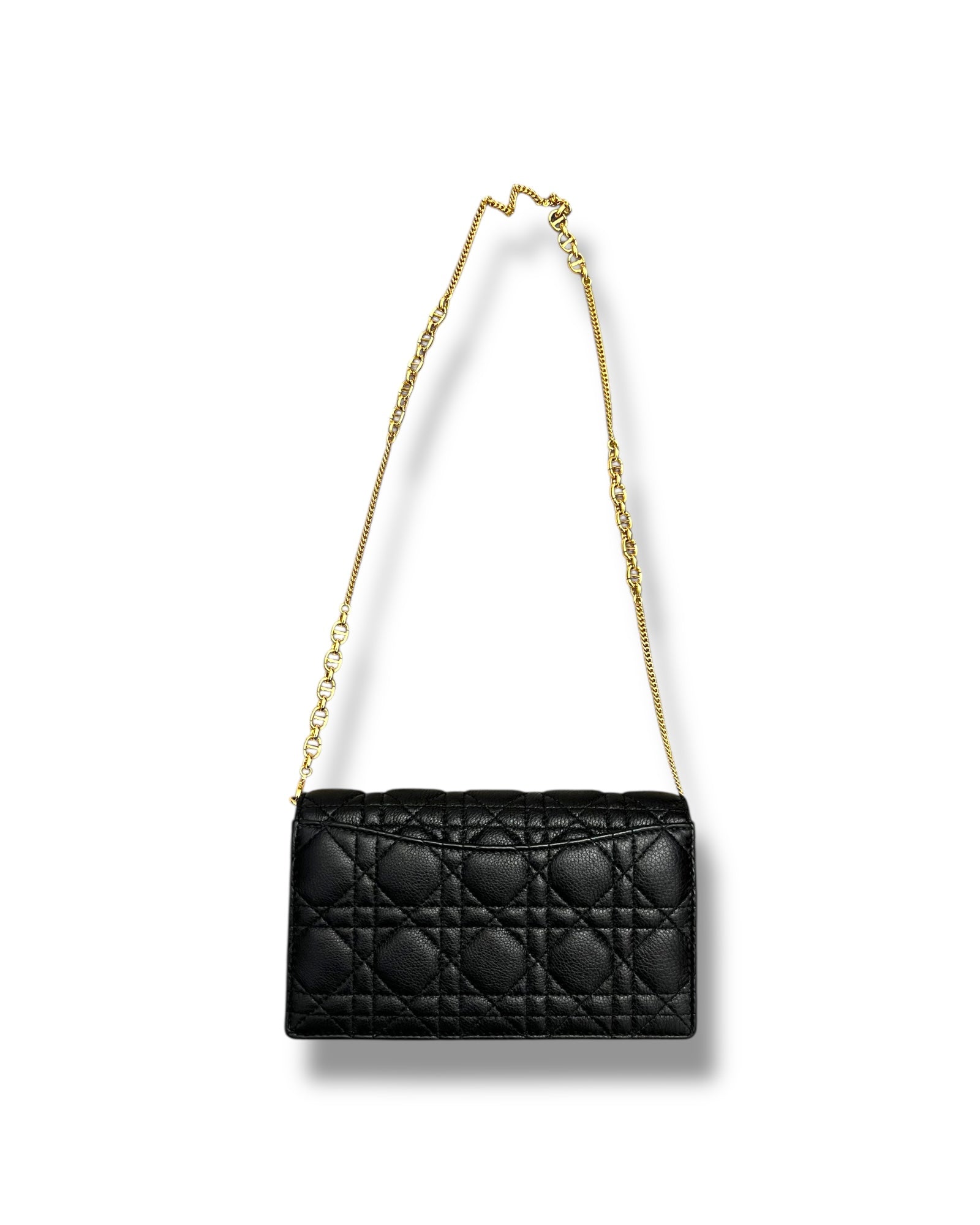 Christian Dior Small Dior Caro Wallet on Chain – Black - The Luxury Savvy