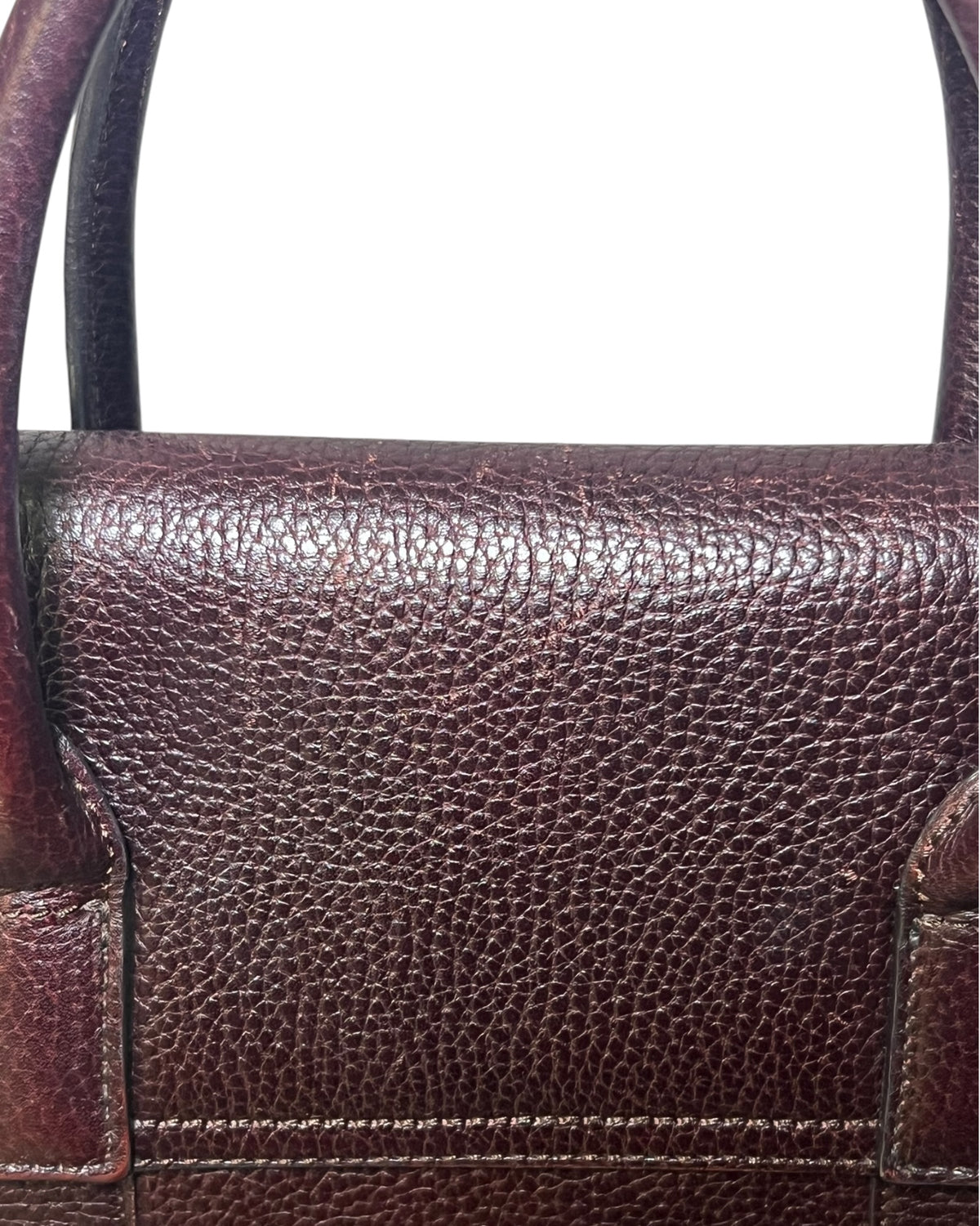 Mulberry Bayswater with Strap in Oxblood Grained Leather – Gold Hardware