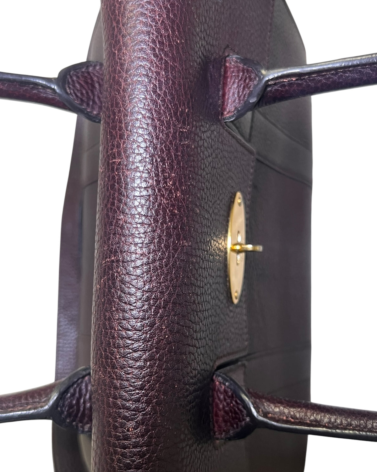 Mulberry Bayswater with Strap in Oxblood Grained Leather – Gold Hardware