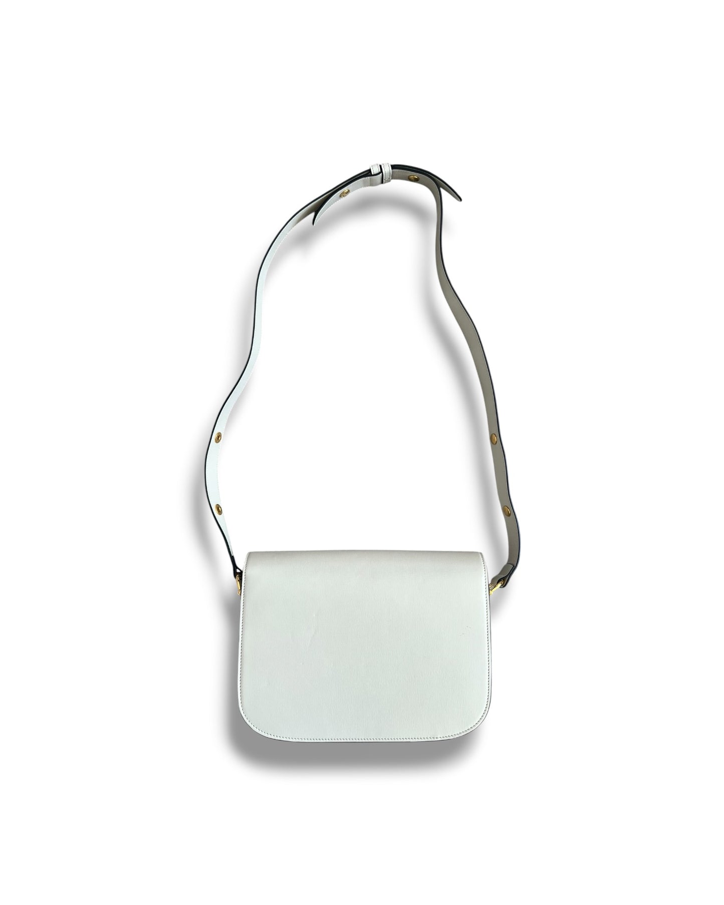 Gucci 1955 Horsebit Shoulder Bag in White Leather