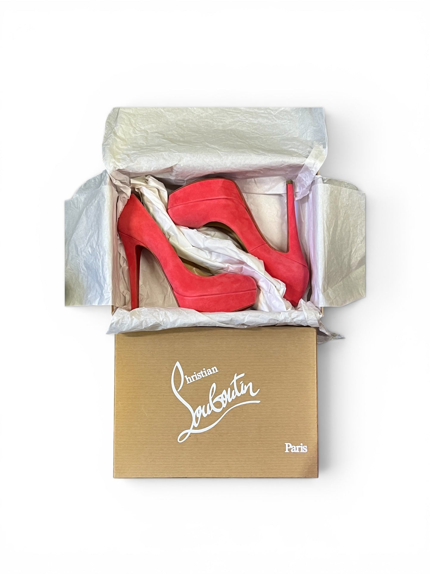 Christian Louboutin Daffodile 160 Platform Pumps – Pink Suede – Size EU 36.5
