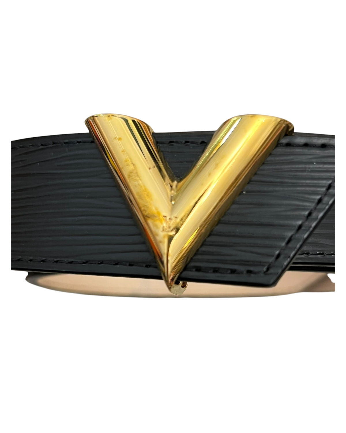Louis Vuitton Twist 40mm Belt Black Epi Leather Gold Hardware