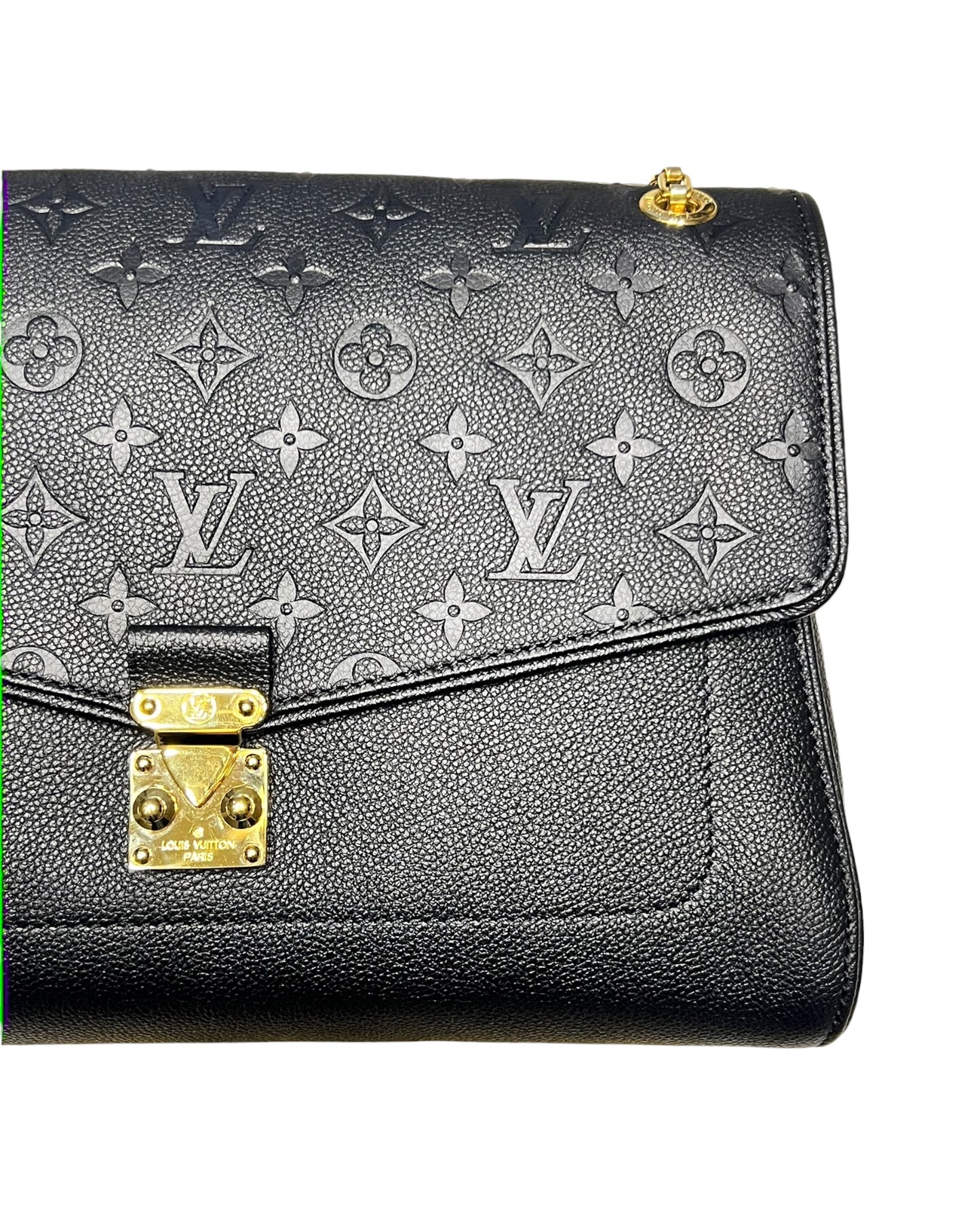 Louis Vuitton Saint-Germain MM Black Monogram Empreinte Leather Shoulder Bag – Gold Hardware