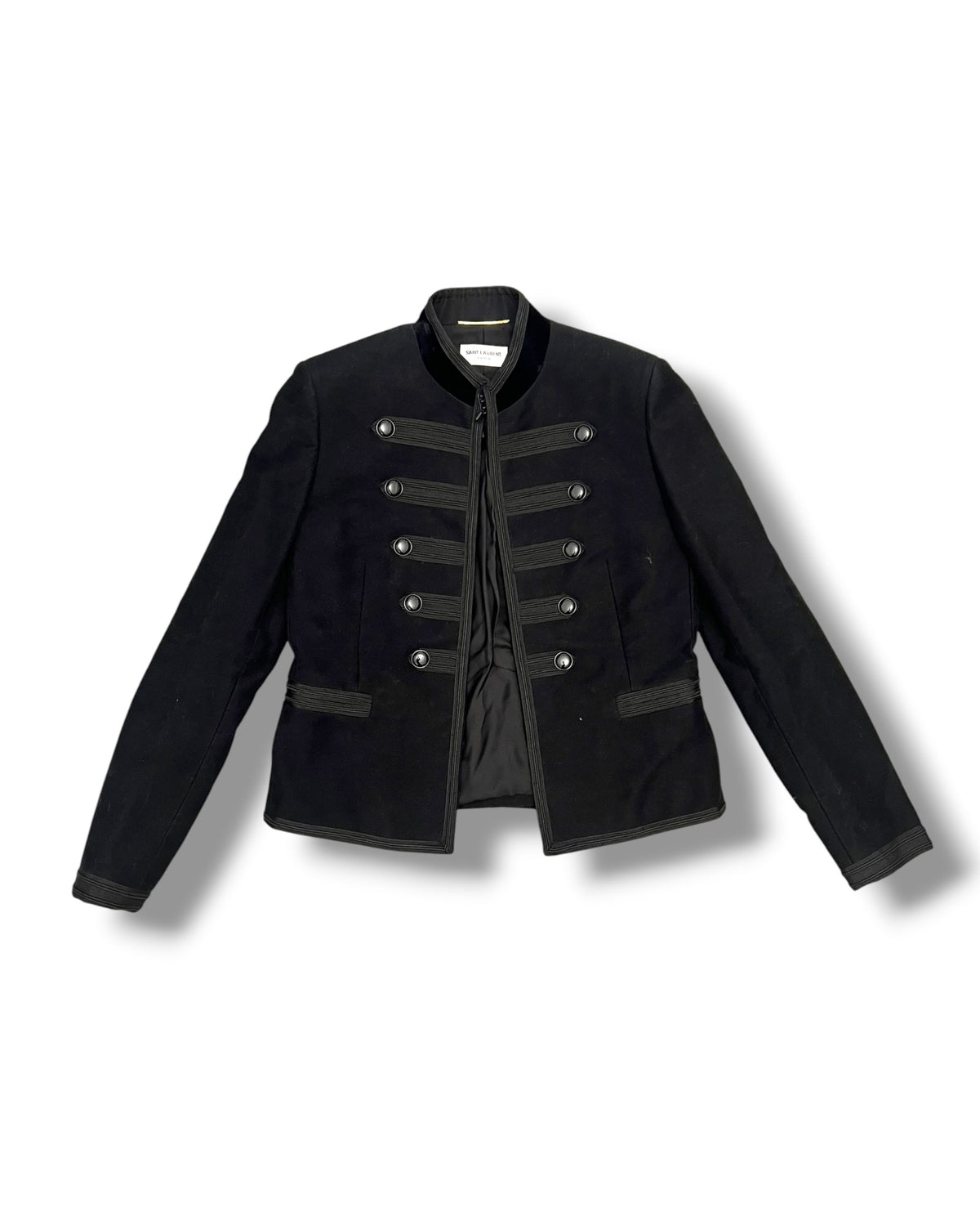 Saint Laurent Black Moleskin Military Jacket – Size 40