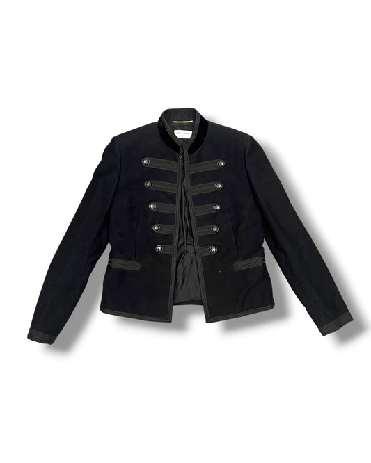 Saint Laurent Black Moleskin Military Jacket – Size 40