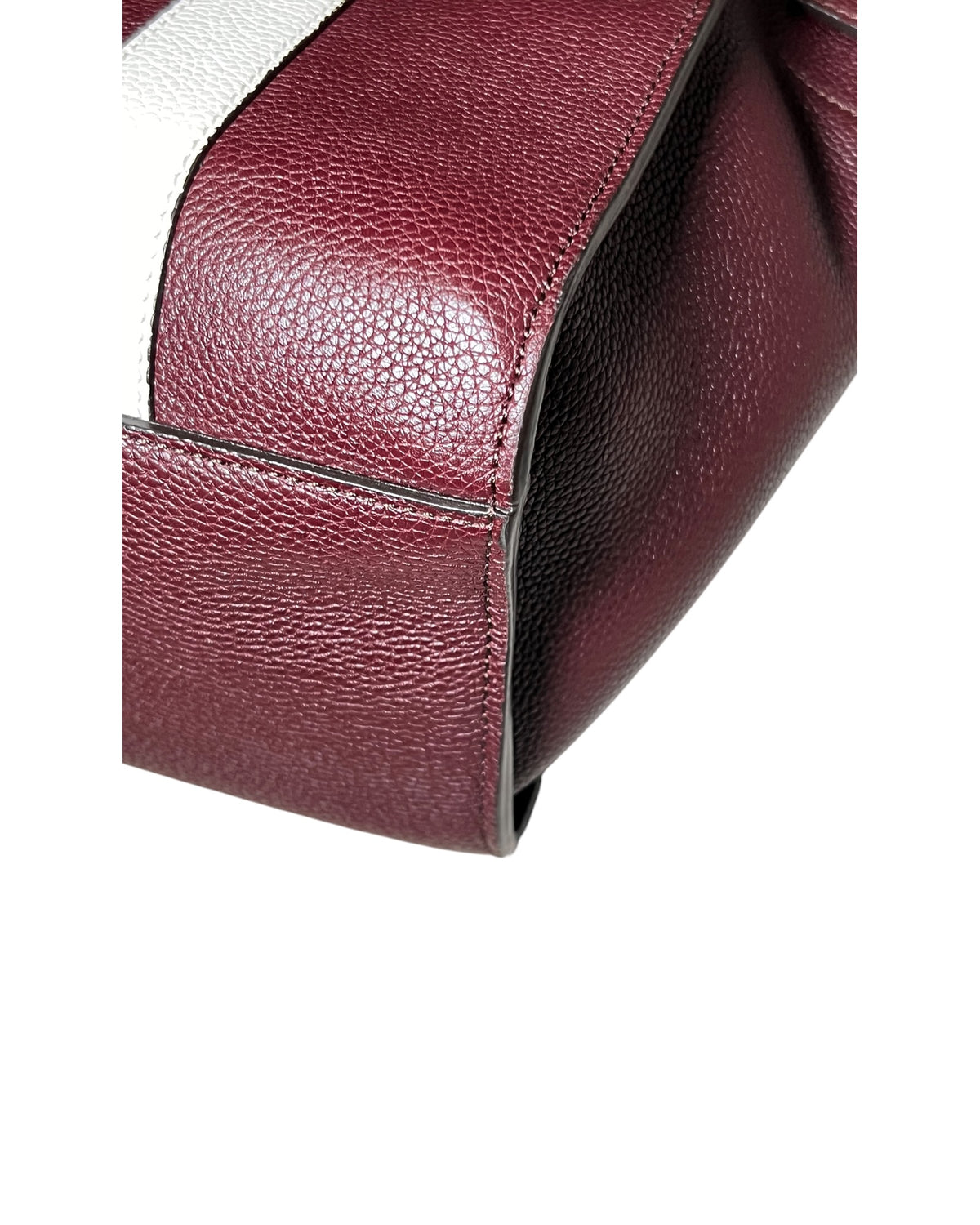 Mulberry College Stripe Tote Burgundy