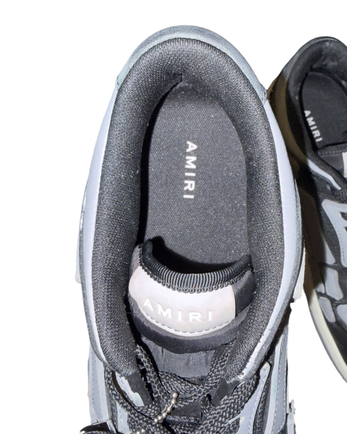 Amiri Skel Top Low Leather Trainers – Black/Grey