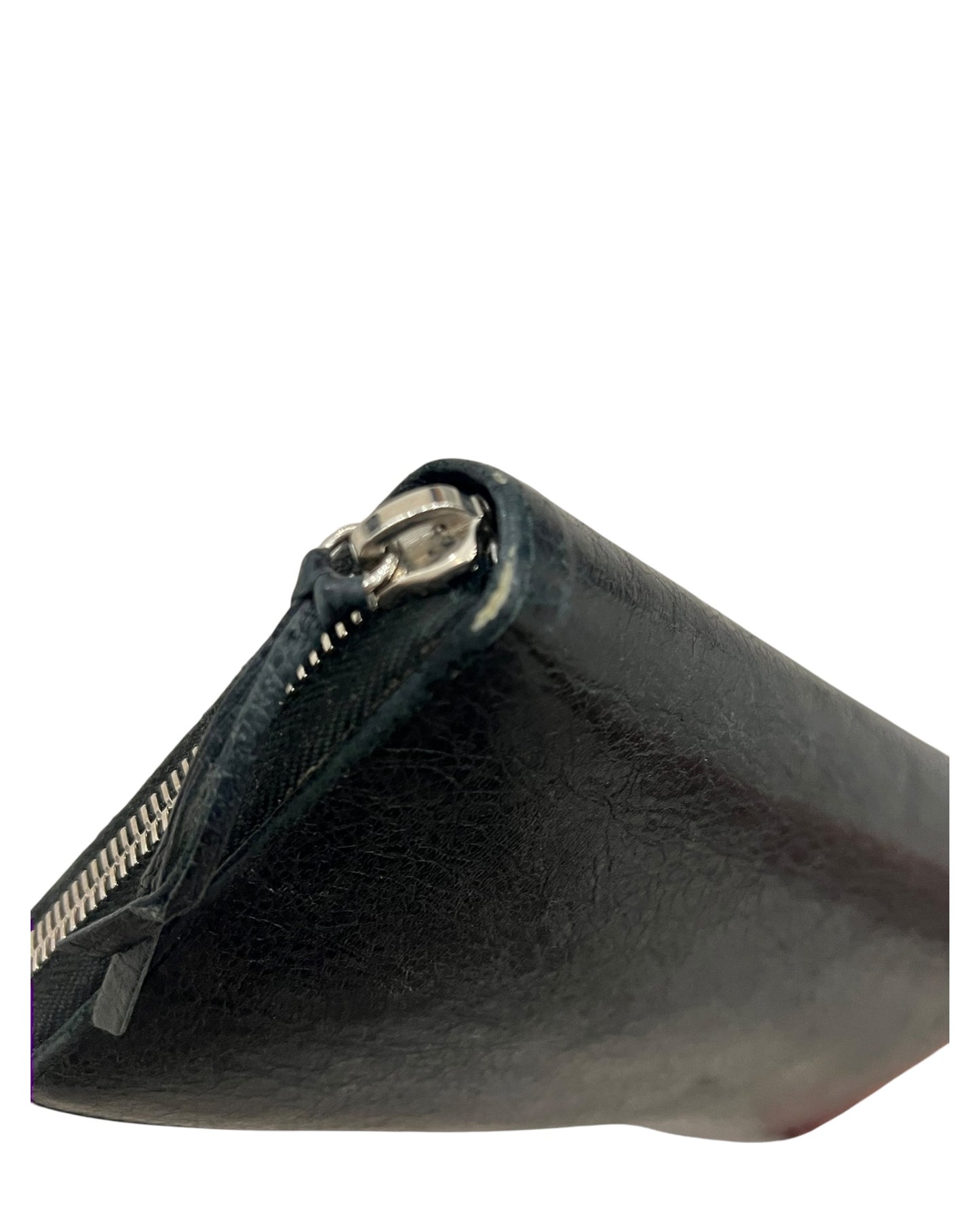 Balenciaga Classic Zip Around Wallet - Black Leather