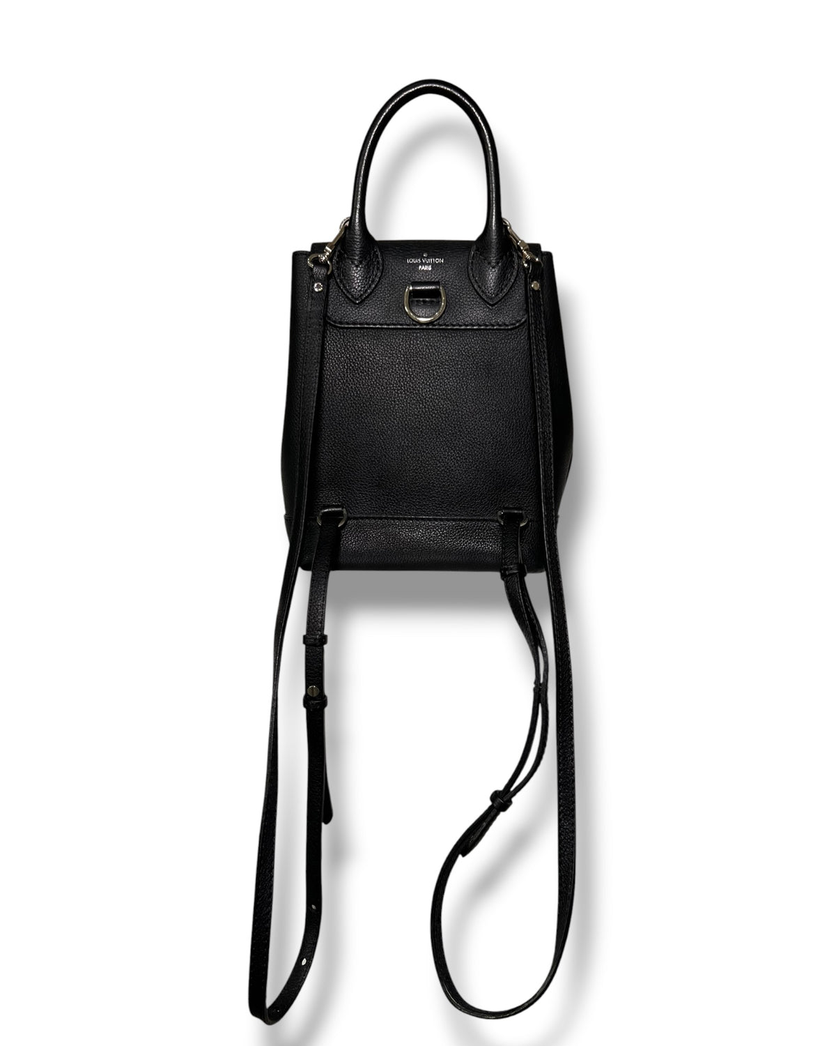 Louis Vuitton Lockme Backpack Black Leather Silver-Tone Hardware