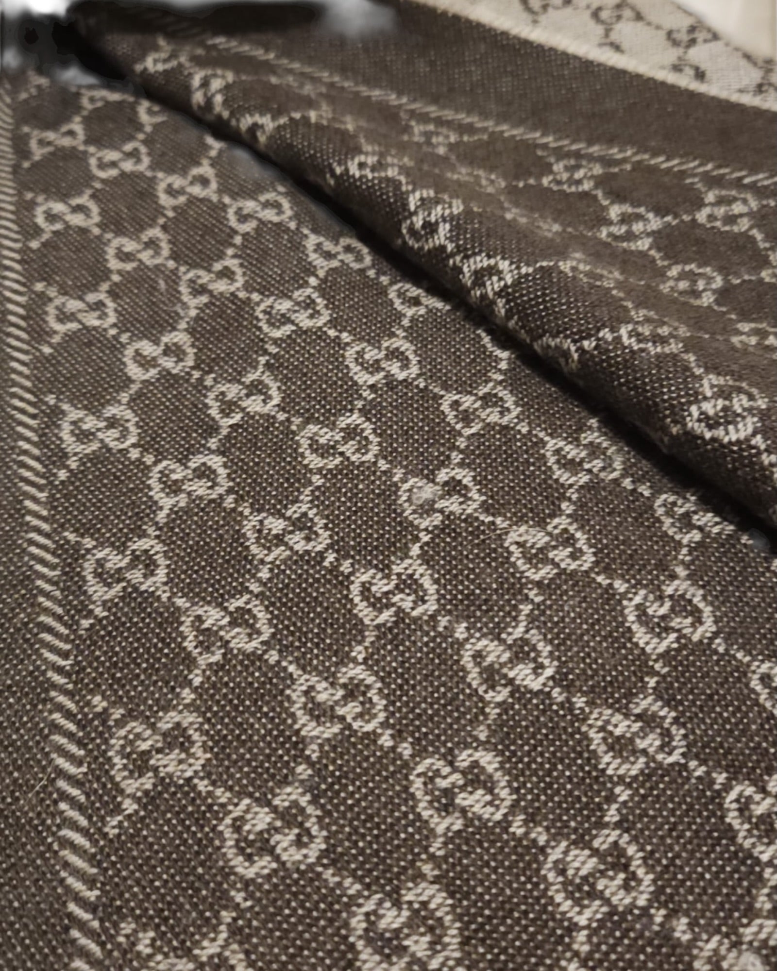 Gucci GG Monogram Scarf | Brown & Beige - The Luxury Savvy