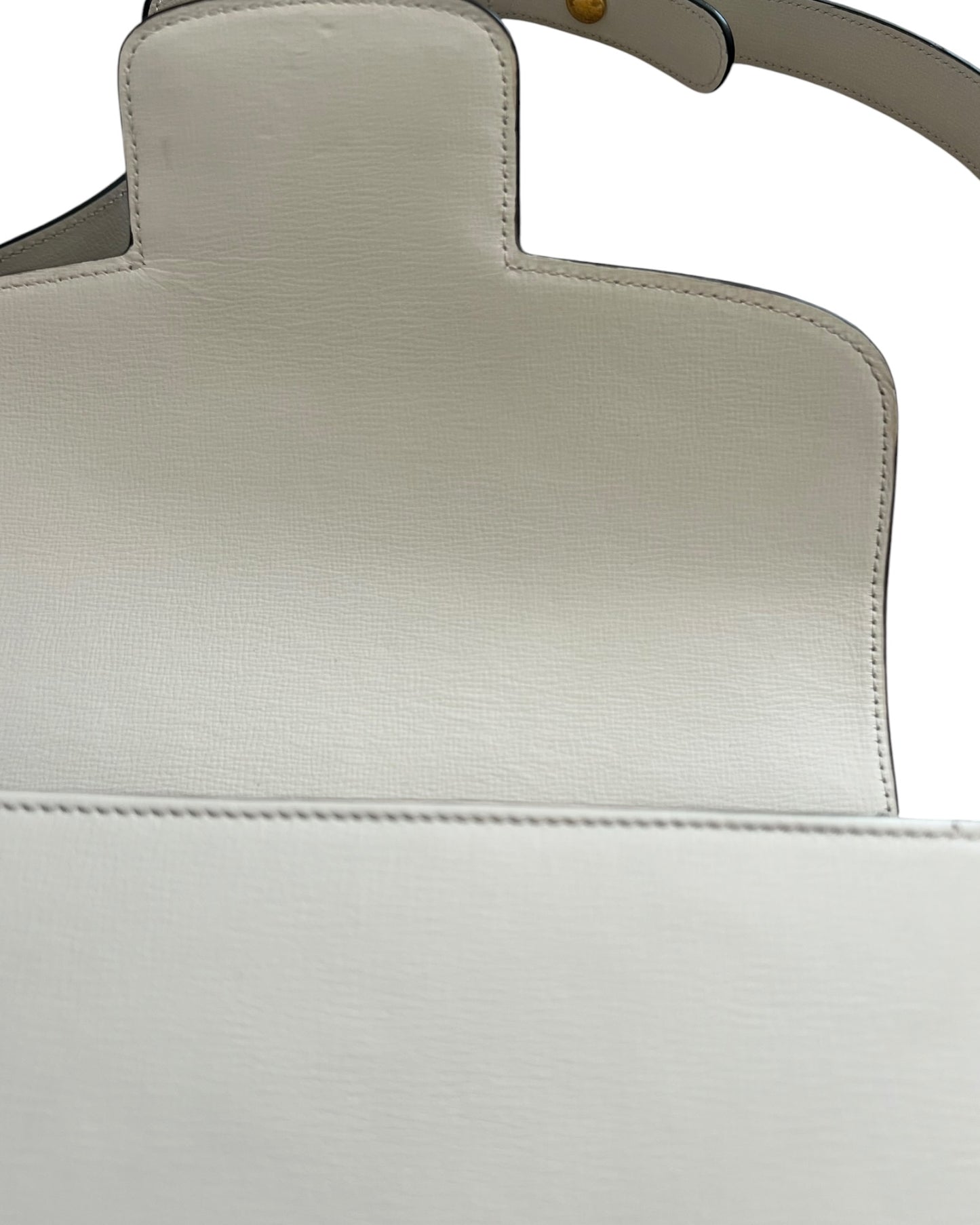 Gucci 1955 Horsebit Shoulder Bag in White Leather