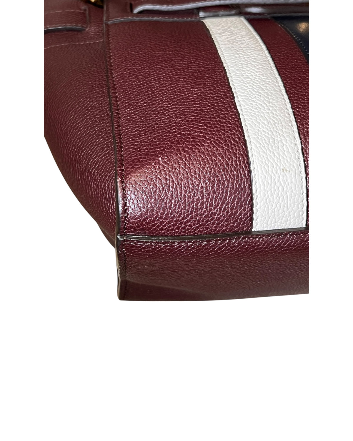 Mulberry College Stripe Tote Burgundy