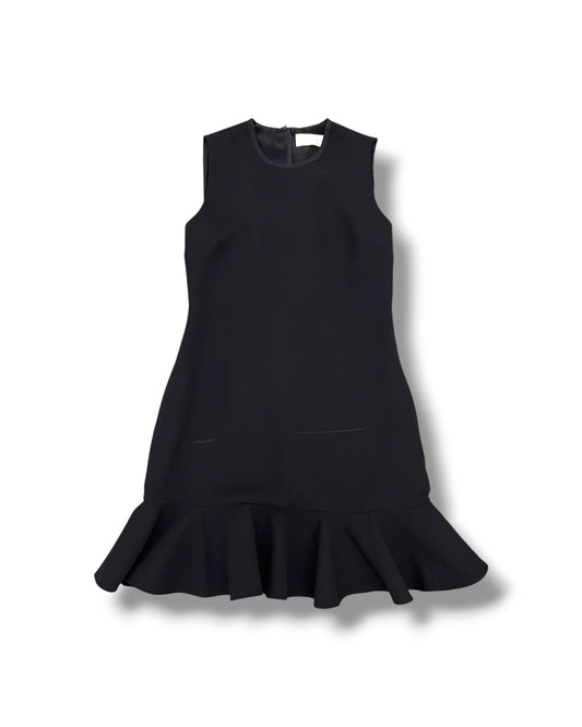 Victoria Beckham Black Sleeveless Ruffle Hem Dress – UK 12