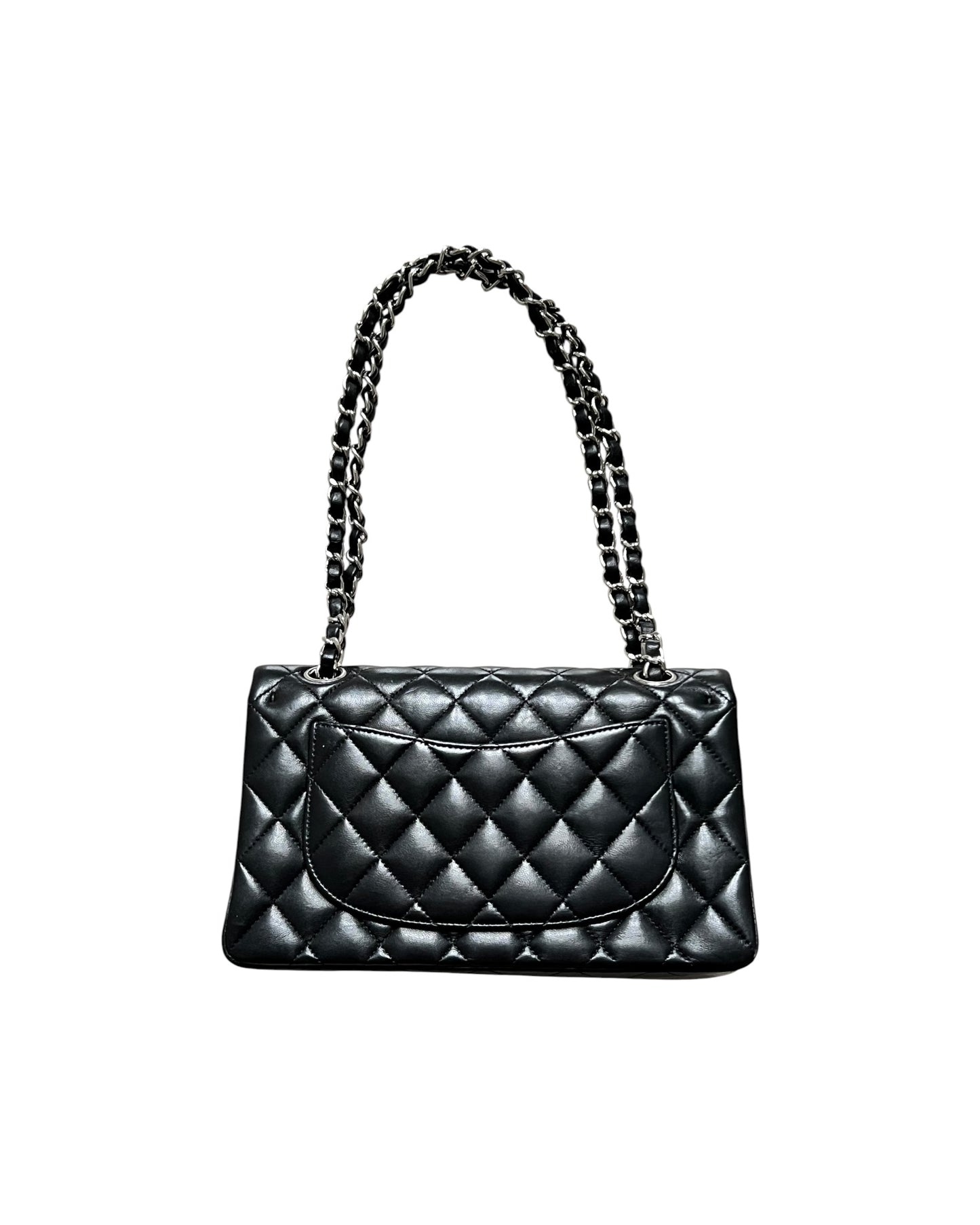 Chanel Small Classic Flap Black Lambskin Silver Tone Hardware