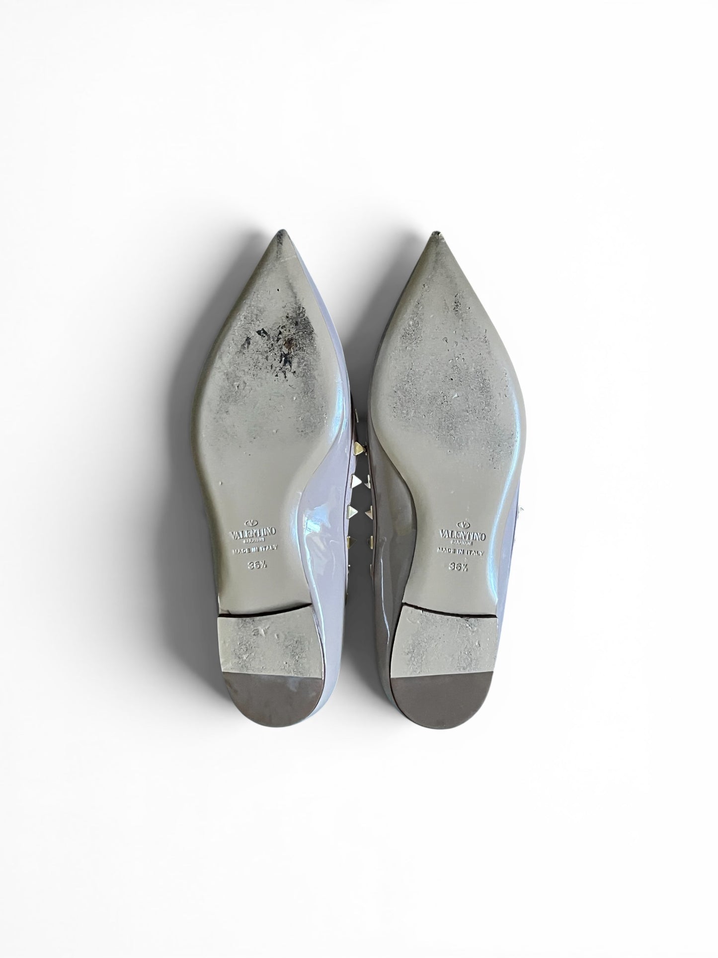 Valentino Garavani Rockstud Ballet Flats – Nude Patent Leather | Size 36.5
