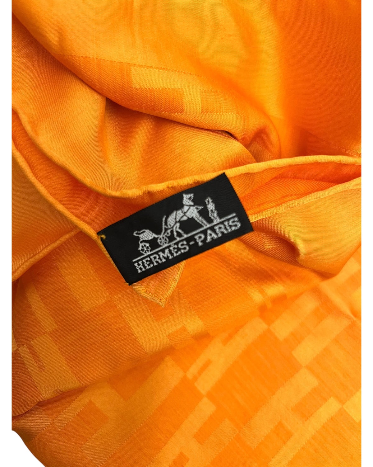 Hermès Orange H Logo Silk & Wool Scarf