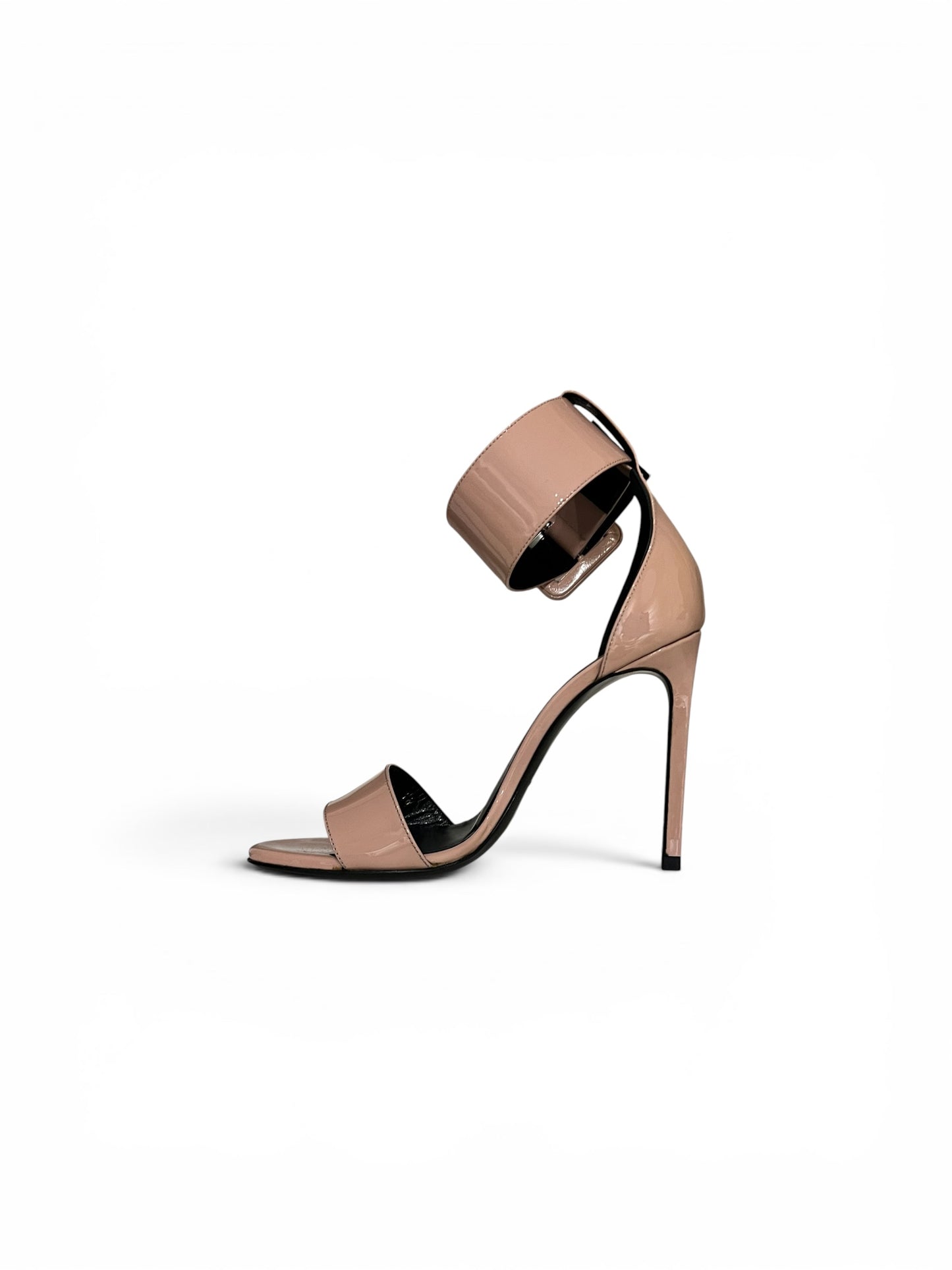 Saint Laurent Tribute Patent Leather Sandals Pink | Size EU 36