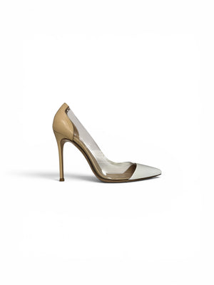 Gianvito Rossi Plexi Pumps White & Beige | Size EU 36.5