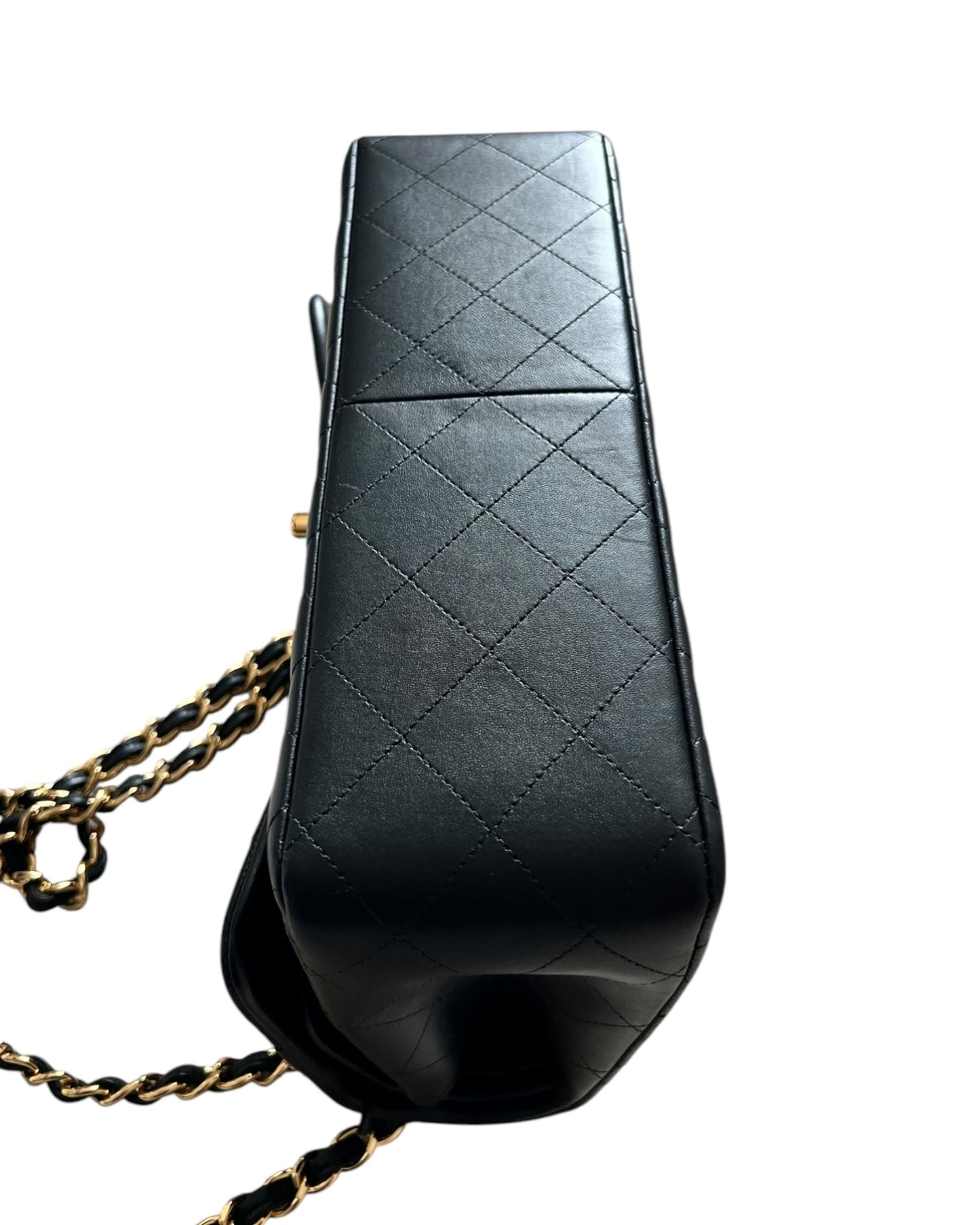 Chanel Classic Flap Jumbo – Black Lambskin Leather – Gold-Tone Hardware