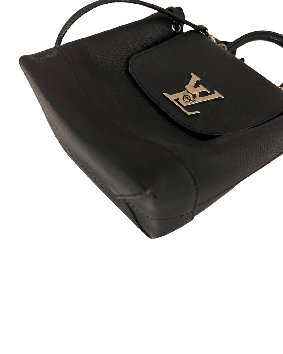 Louis Vuitton Lockme Backpack Black Leather Silver-Tone Hardware