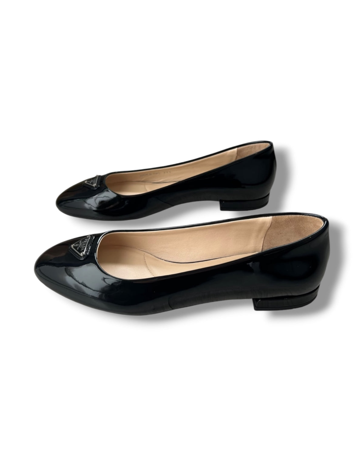 Prada Black Patent Leather Ballet Flats