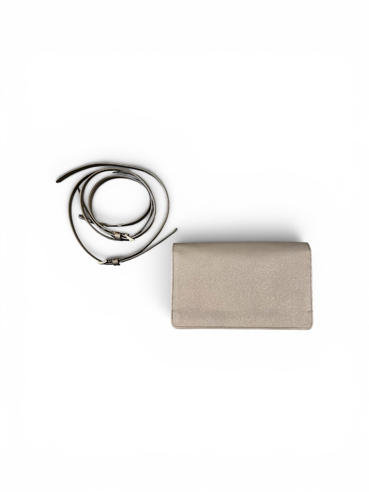 Prada Saffiano Leather Wallet on Chain – Grey