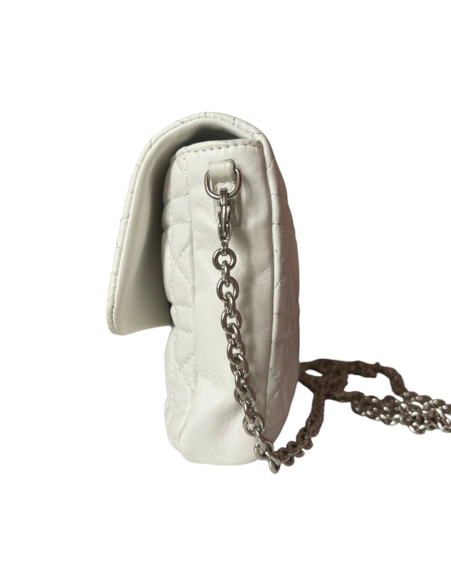 Christian Dior Miss Dior White Cannage Shoulder Bag | Silver Tone Hardware