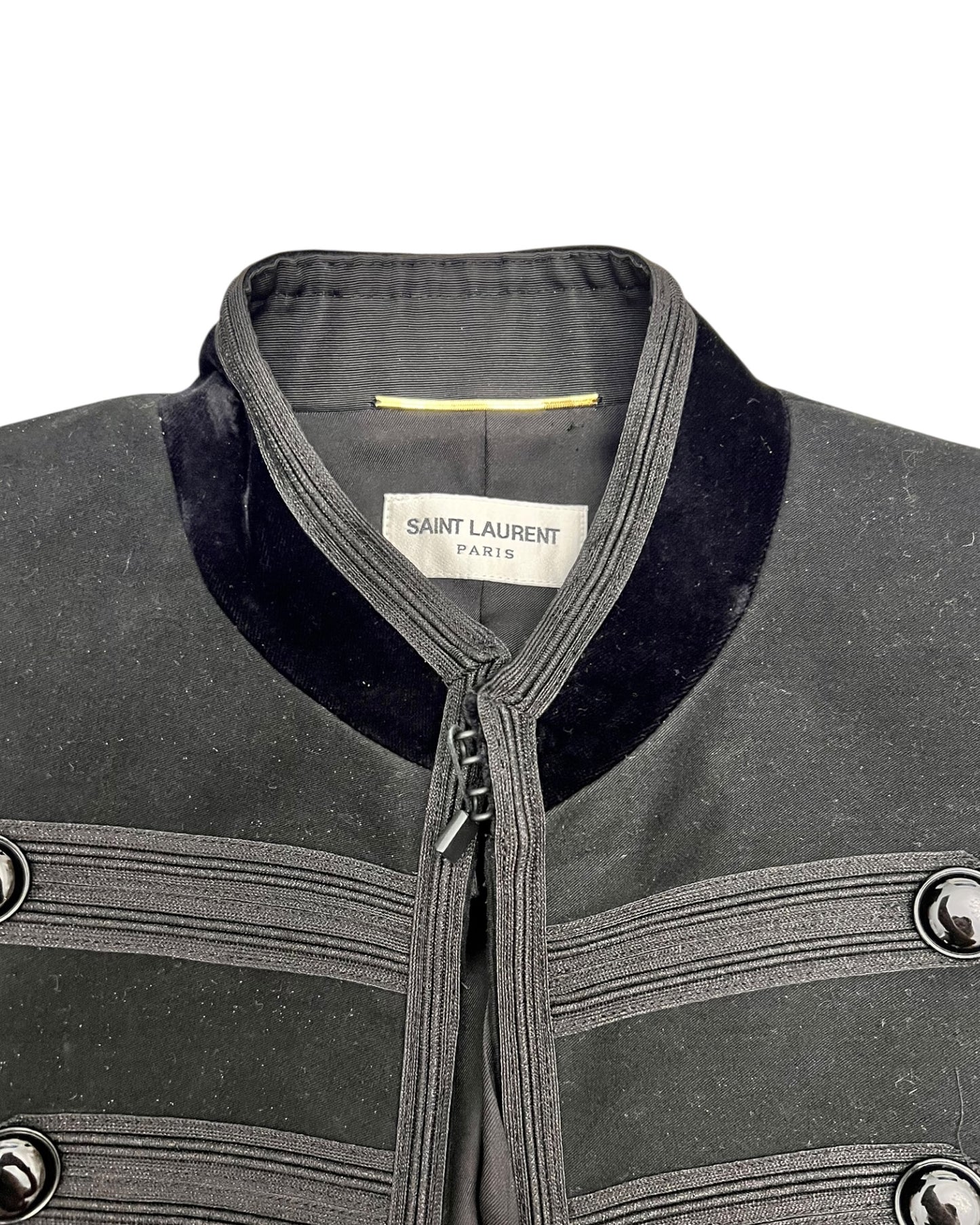 Saint Laurent Black Moleskin Military Jacket – Size 40