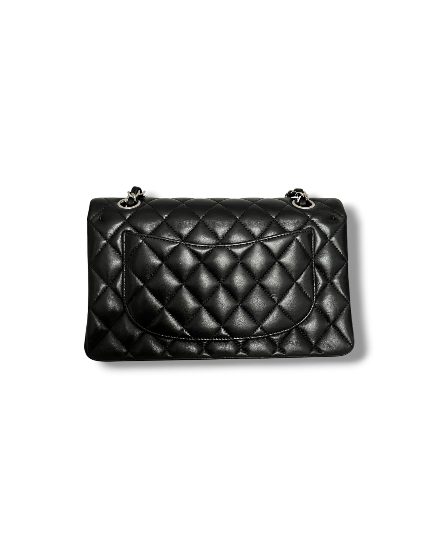 Chanel Small Classic Flap Black Lambskin Silver Tone Hardware