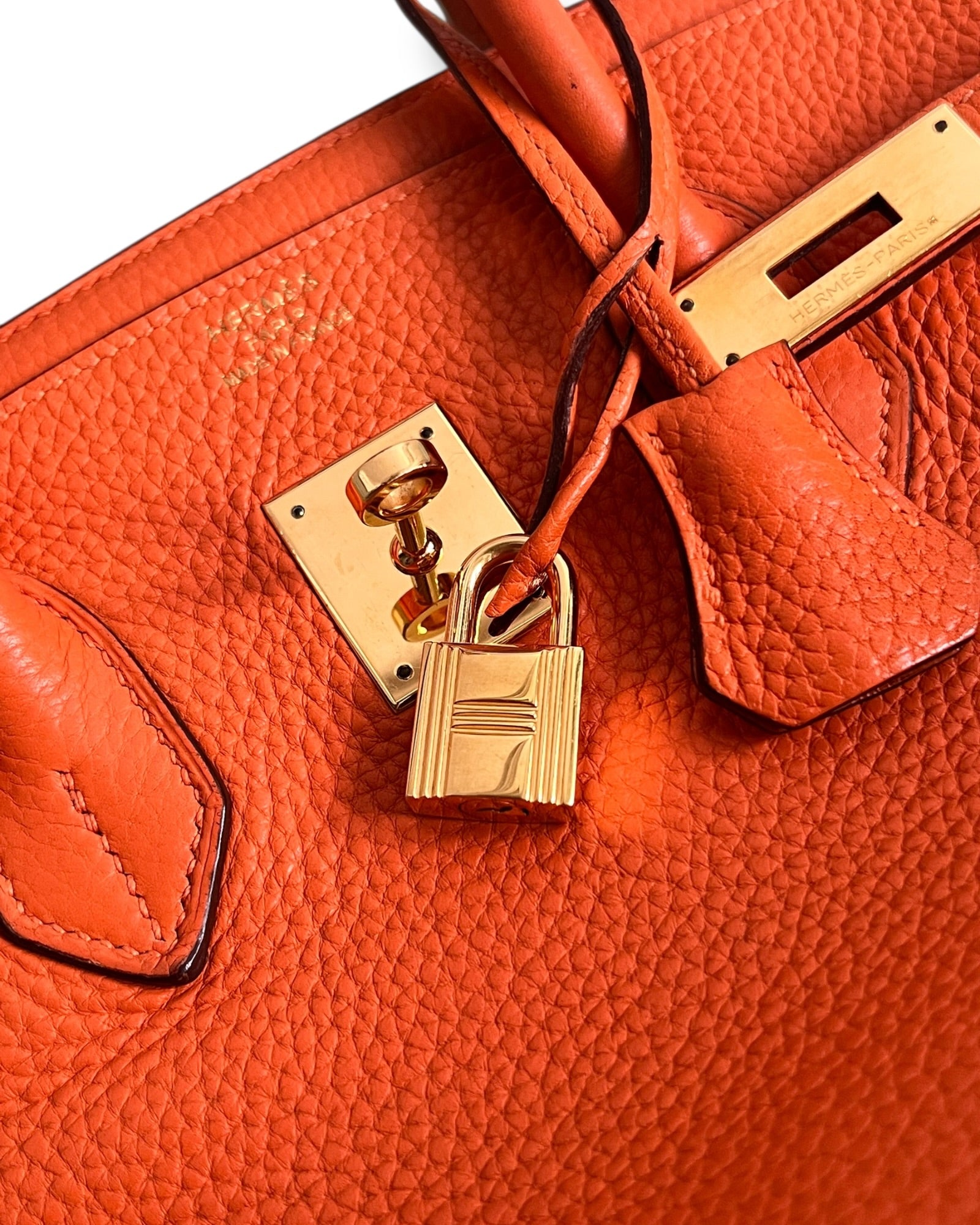 Hermès Birkin 35 Orange Clemence Leather | Very Good Pre-Owned Condition - The Luxury Savvy