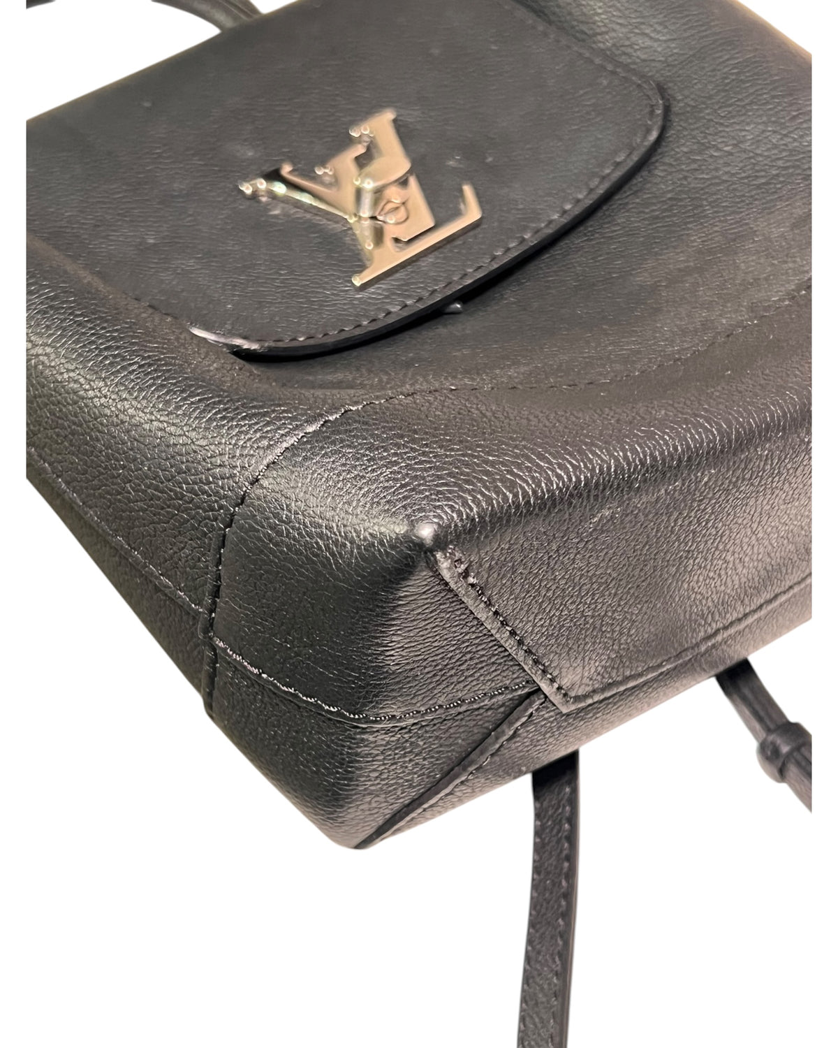 Louis Vuitton Lockme Backpack Black Leather Silver-Tone Hardware