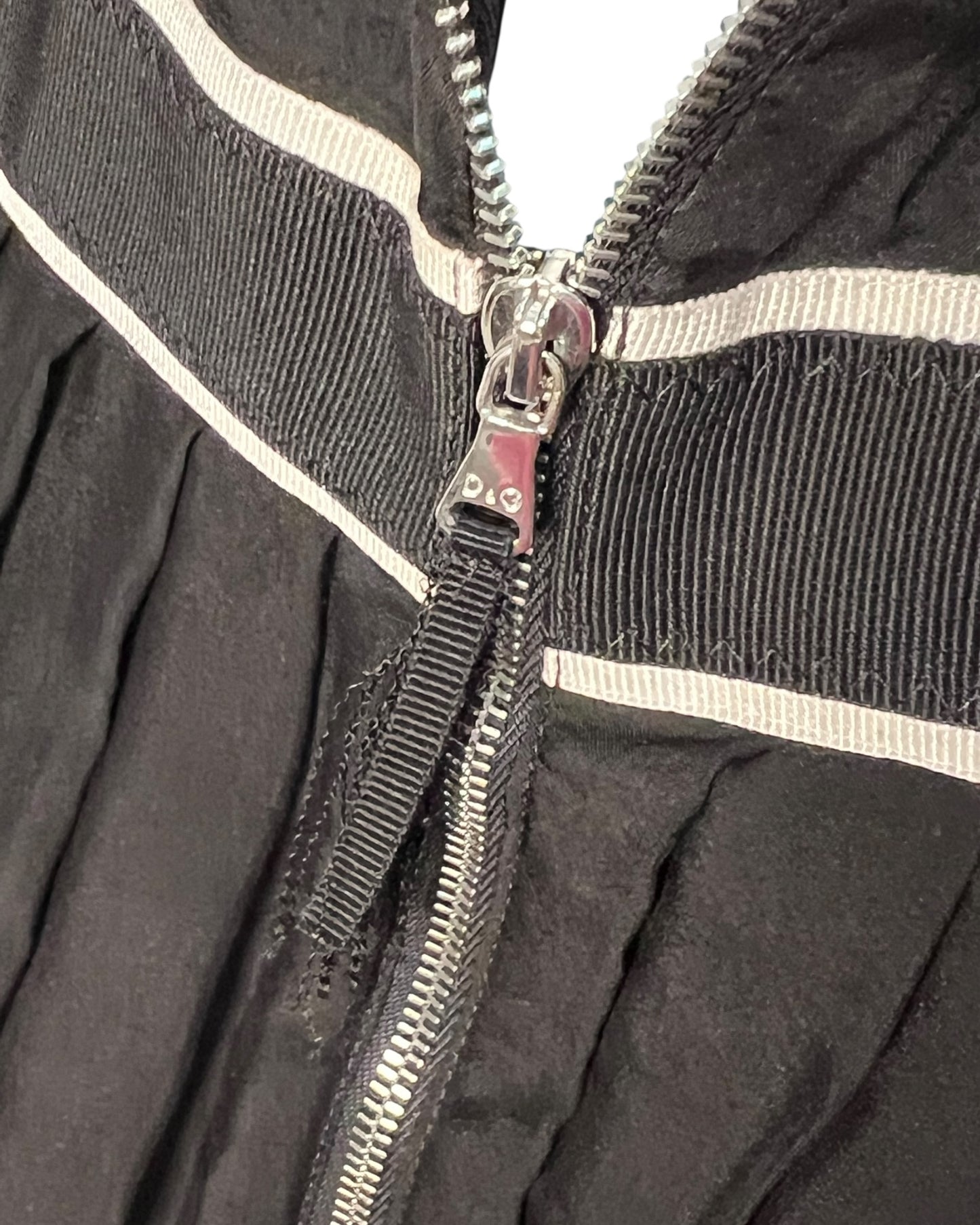 Dolce & Gabbana Black Pleated Silk Blend Dress with Sequin Collar Size IT 44