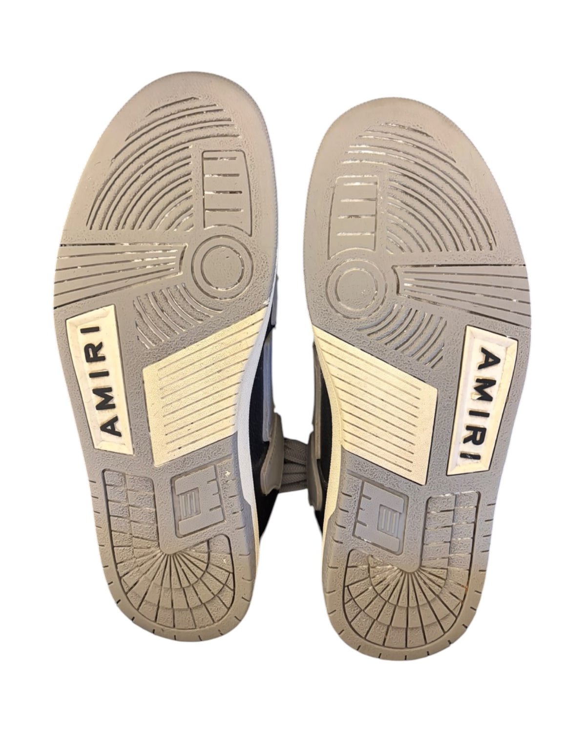 Amiri Skel Top Low Leather Trainers – Black/Grey