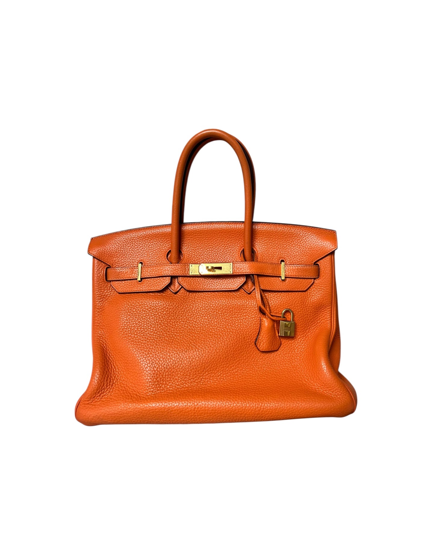 Hermès Birkin 35 Orange Clemence Leather | Very Good Pre-Owned Condition - The Luxury Savvy
