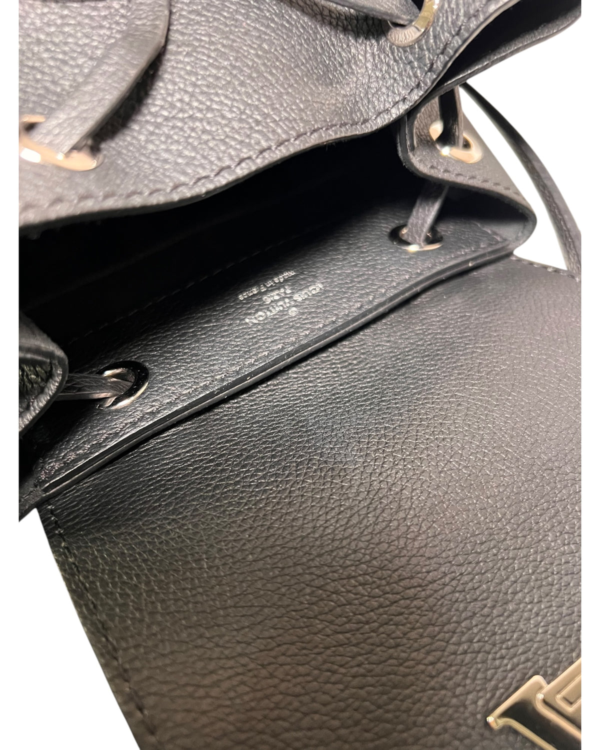 Louis Vuitton Lockme Backpack Black Leather Silver-Tone Hardware