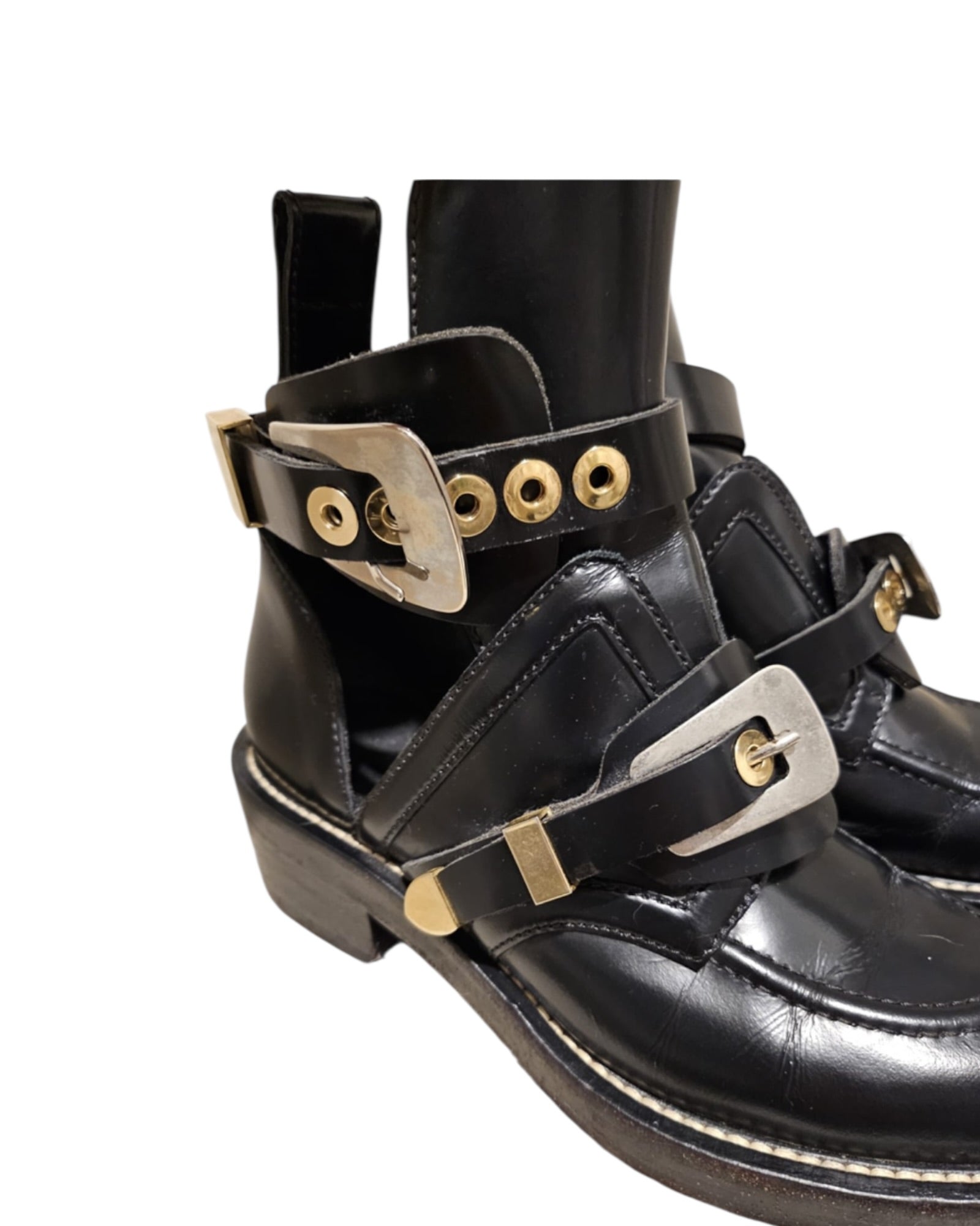 Balenciaga Ceinture Biker Boots | Black | Size 38 - The Luxury Savvy