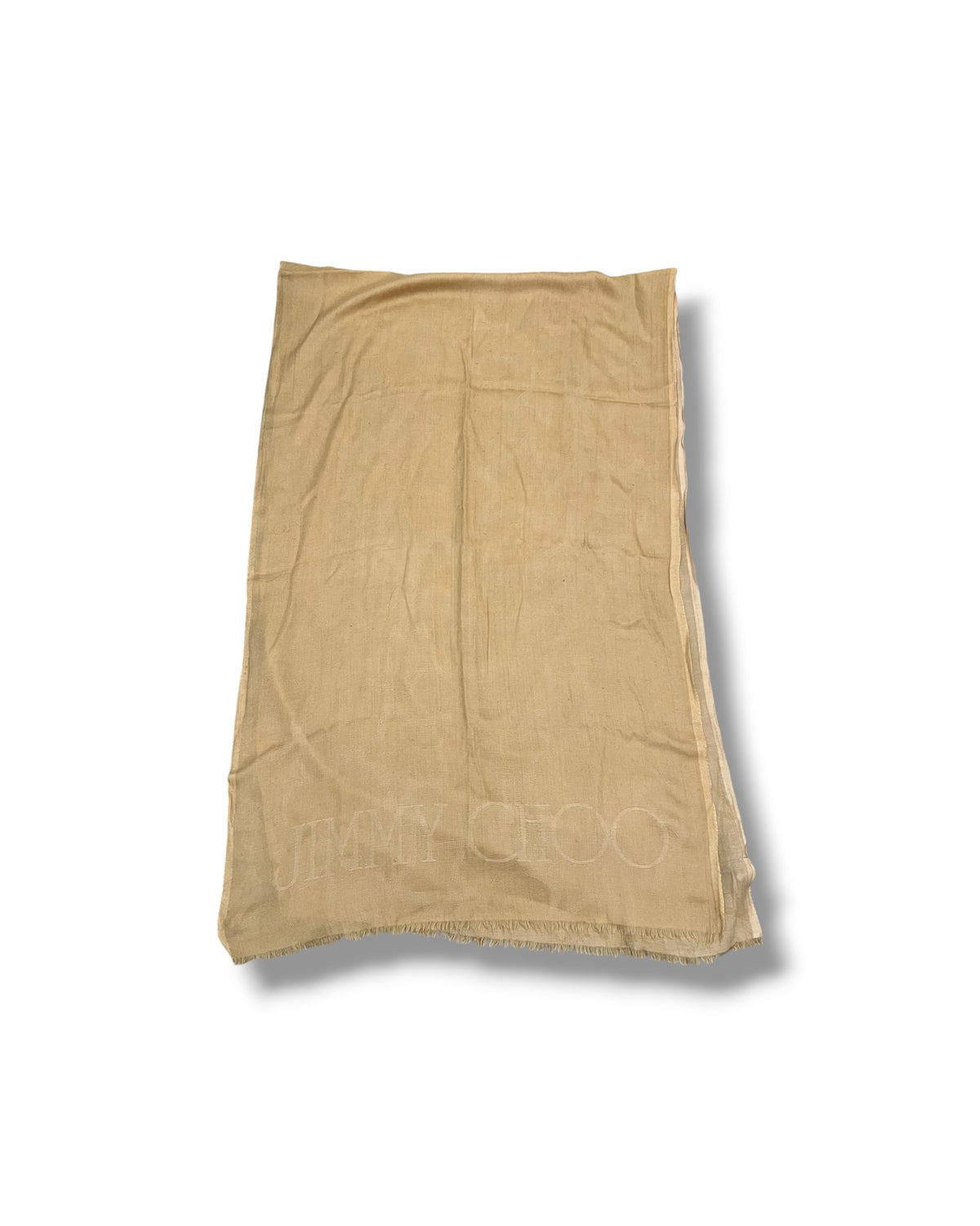 Jimmy Choo Beige Logo Scarf