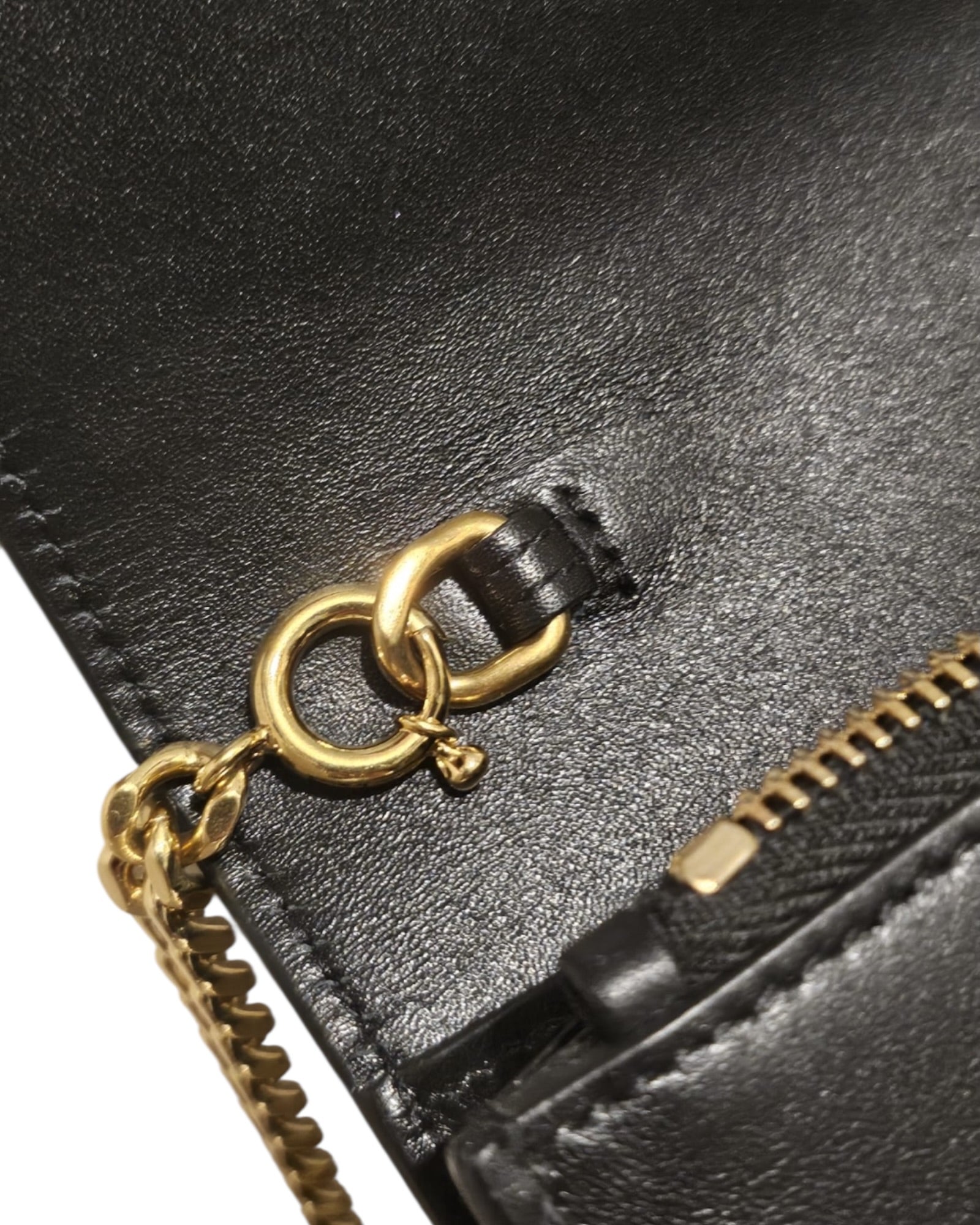 Saint Laurent Black Lambskin Tassel Wallet on Chain - The Luxury Savvy