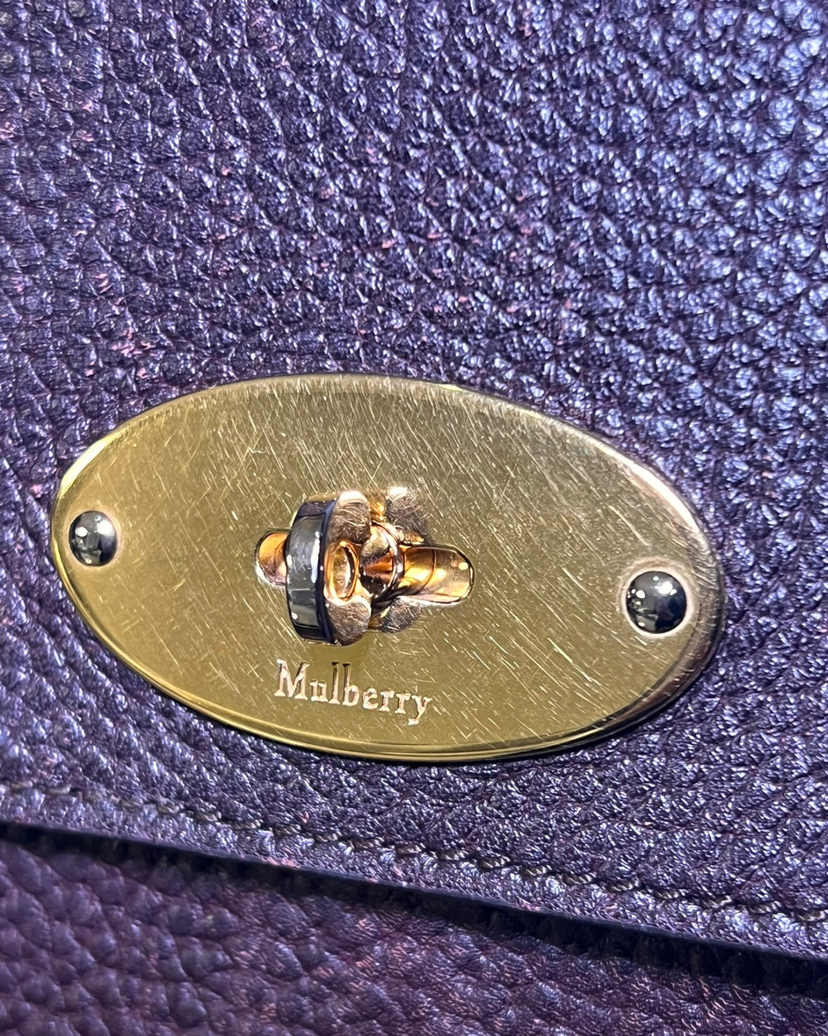 Mulberry Bayswater with Strap in Oxblood Grained Leather – Gold Hardware
