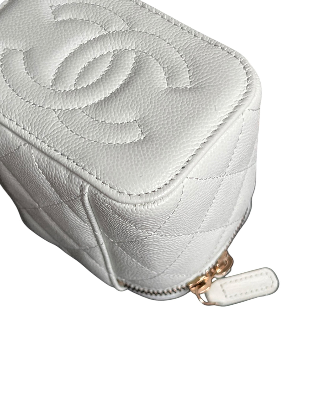 Chanel Mini Vanity Case Light Mint Green Caviar Leather Gold-Tone Hardware