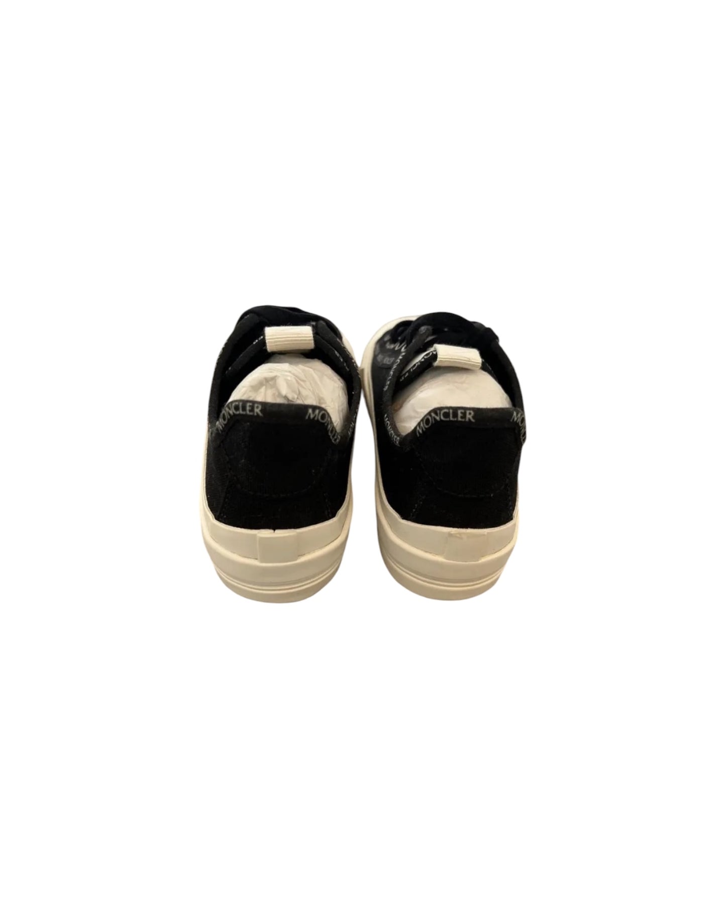 Moncler Glissiere Low-Top Canvas Sneakers Black & White | Size EU 36.5