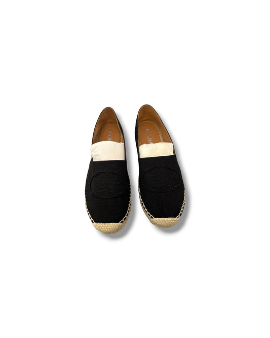 Prada Black Logo Espadrilles | Size EU 37