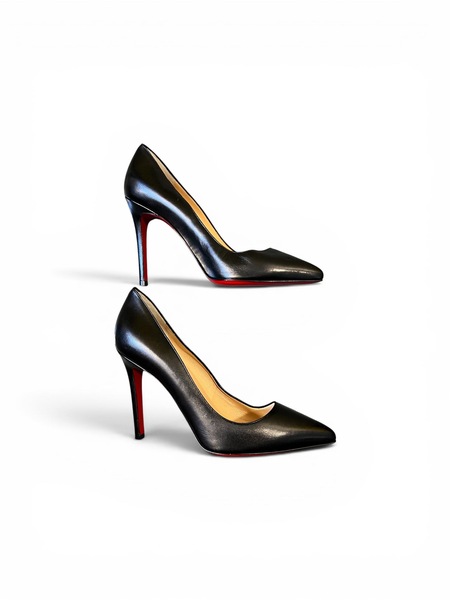 Christian Louboutin Kate 100 Pumps – Black Leather | Size 36.5