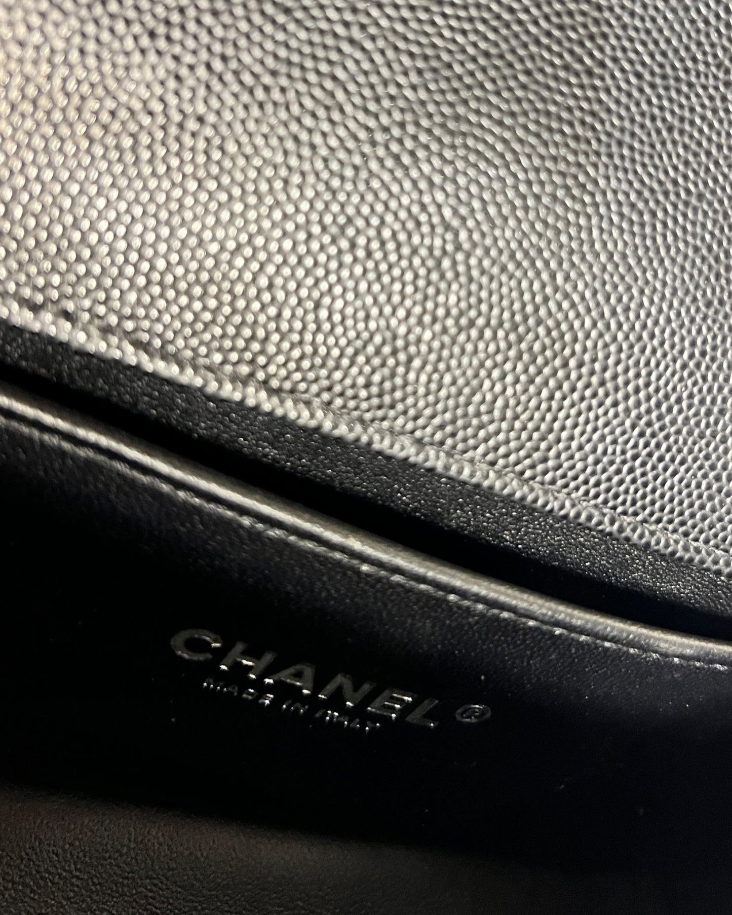 Chanel Boy Small Flap Bag in Black Caviar Leather with Ruthenium Hardware