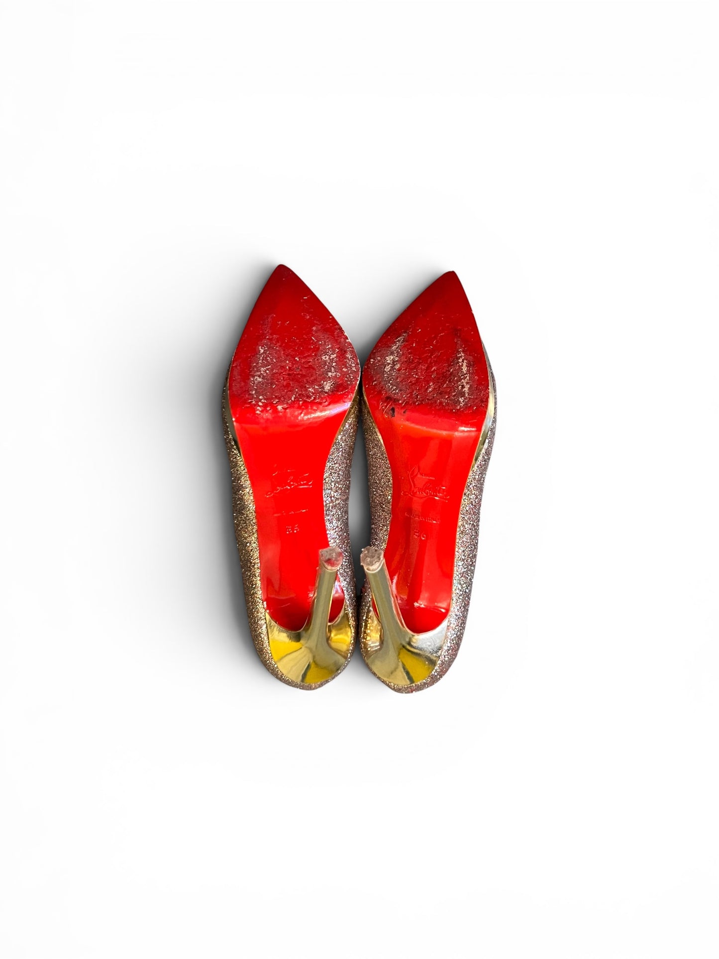 Christian Louboutin Glitter Platform Pumps – Gold Multicolour | Size 36.5