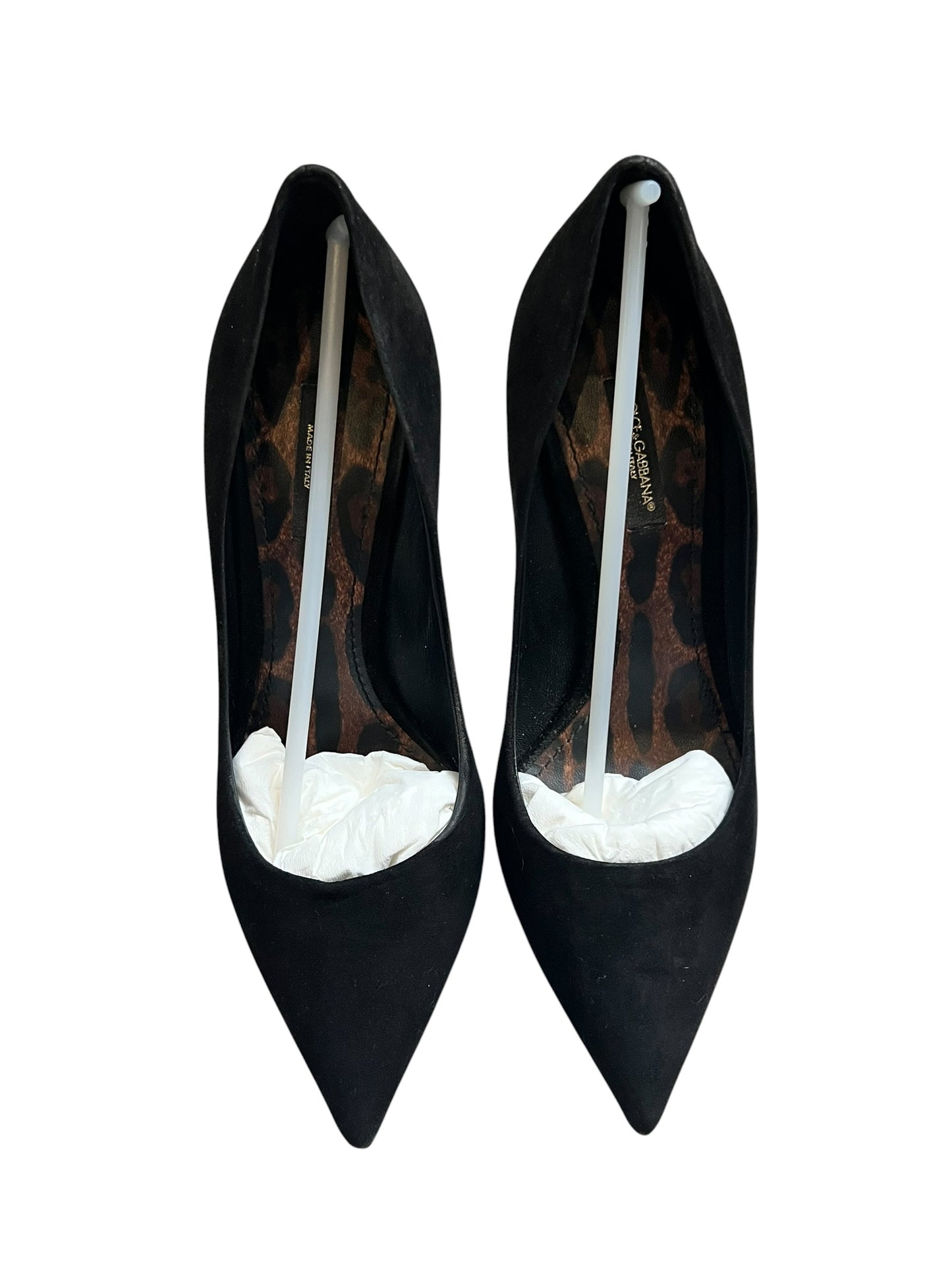 Dolce & Gabbana Black Suede Kate Pointed-Toe Pumps – Size 37
