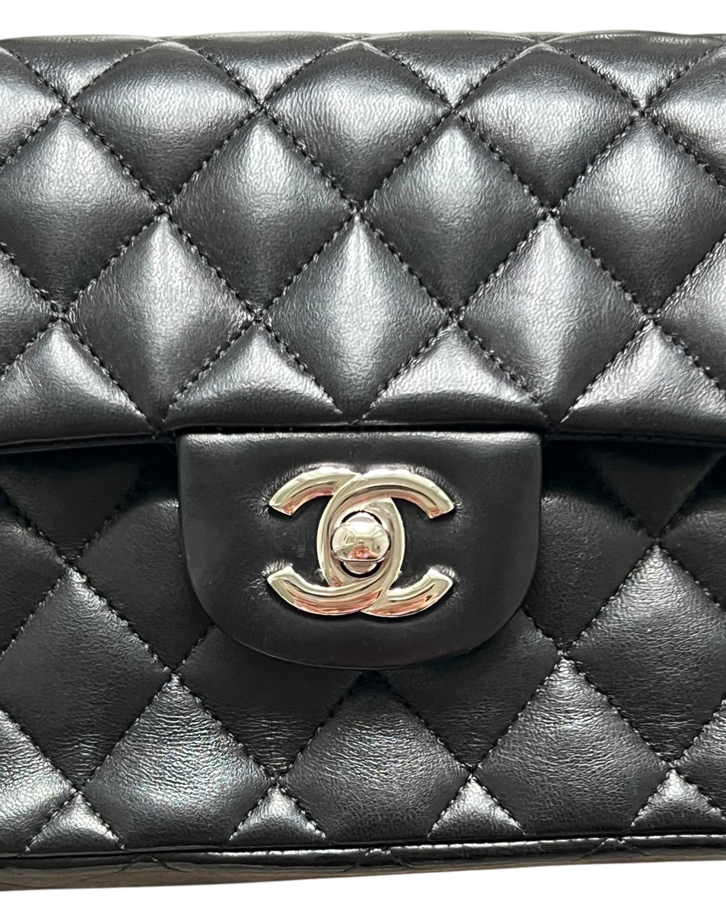 Chanel Small Classic Flap Black Lambskin Silver Tone Hardware