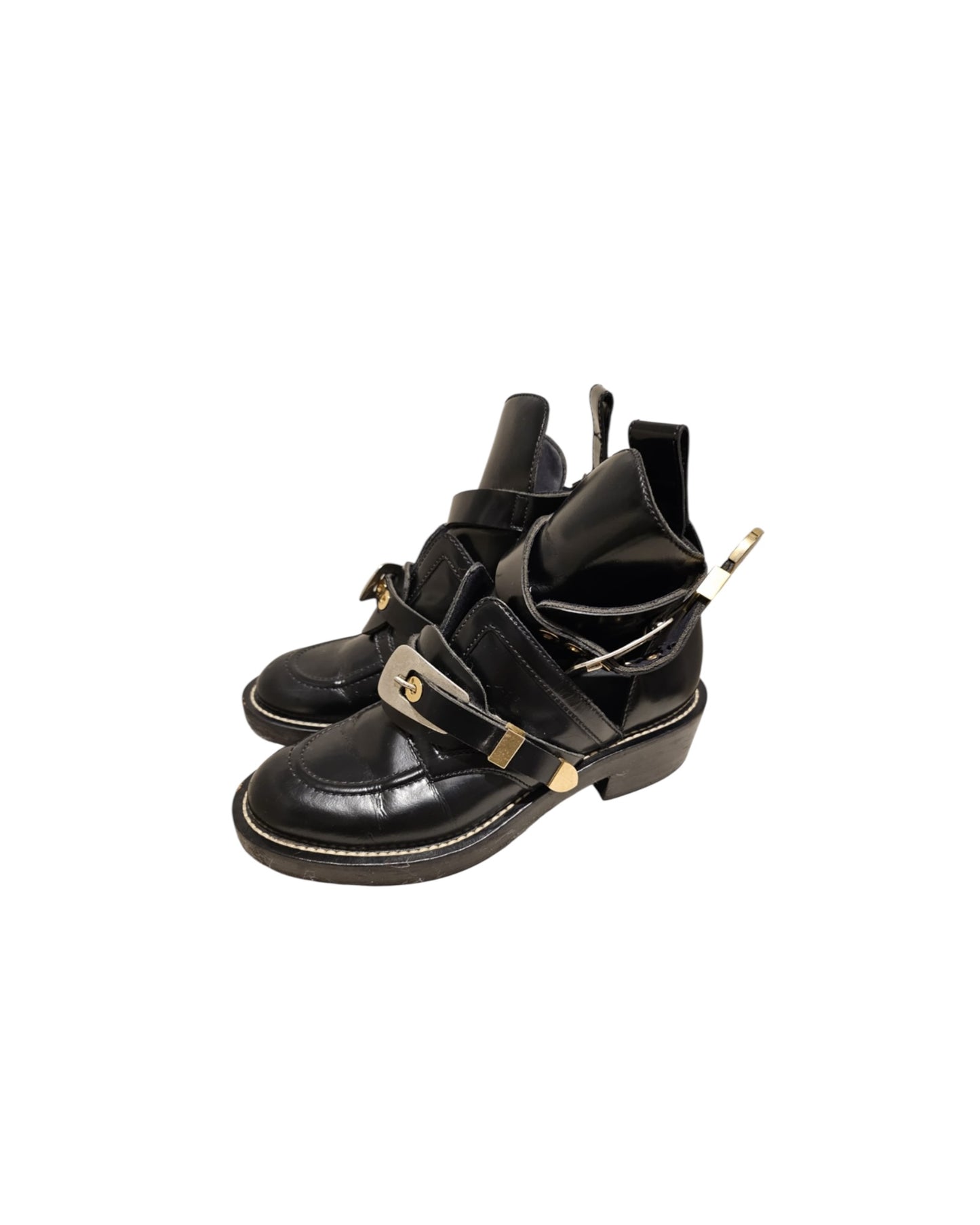 Balenciaga Ceinture Biker Boots | Black | Size 38 - The Luxury Savvy