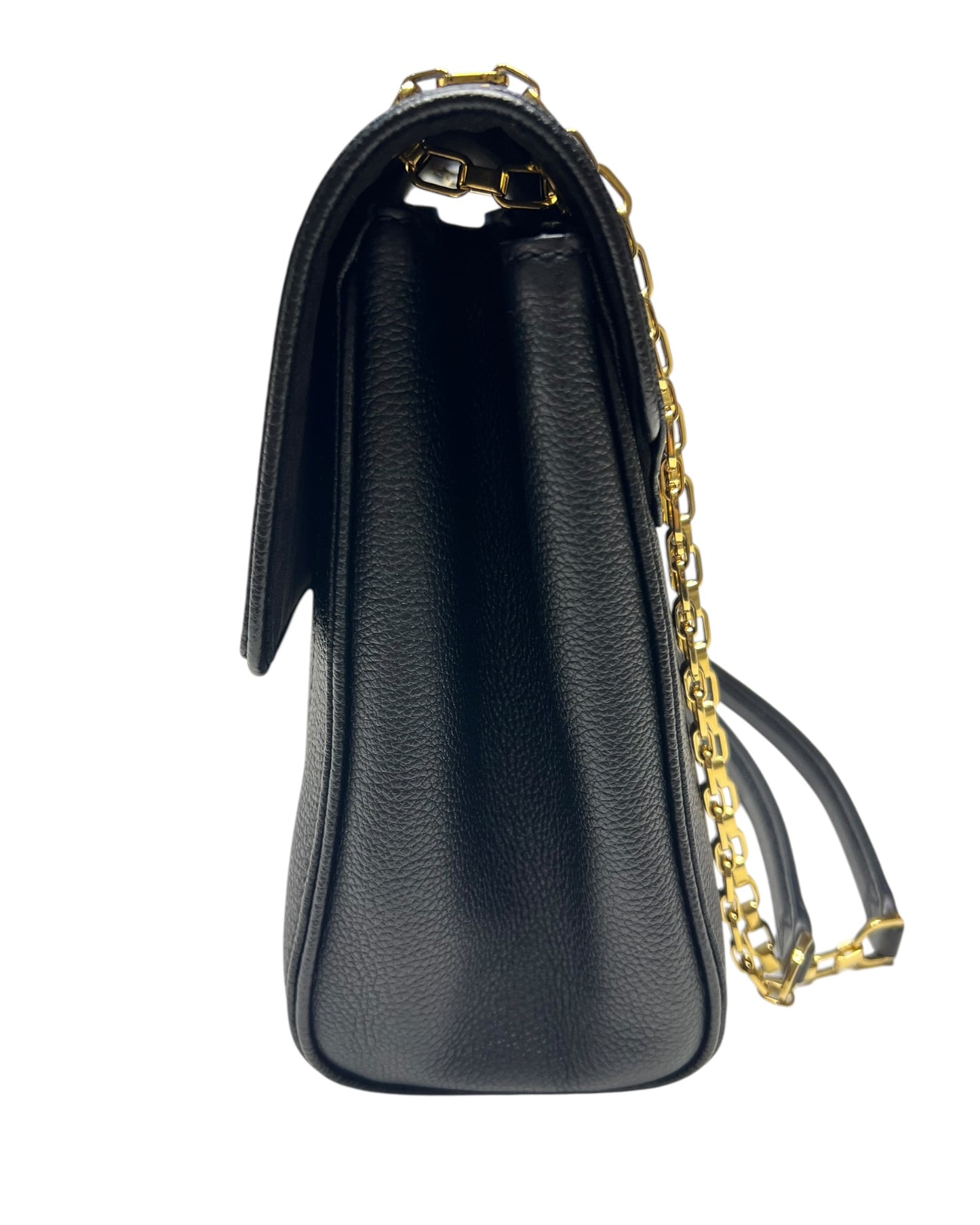 Louis Vuitton Saint-Germain MM Black Monogram Empreinte Leather Shoulder Bag – Gold Hardware