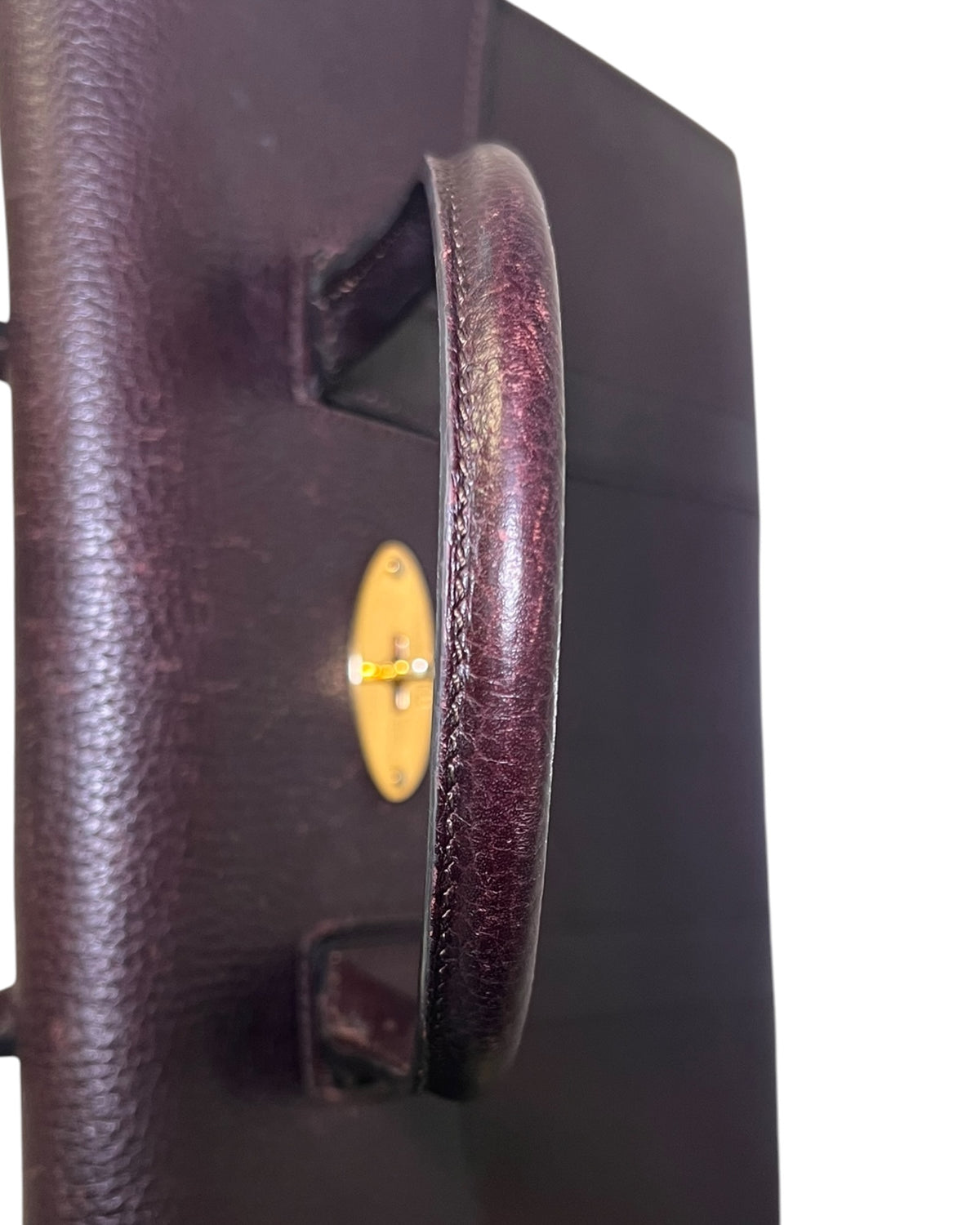 Mulberry Bayswater with Strap in Oxblood Grained Leather – Gold Hardware